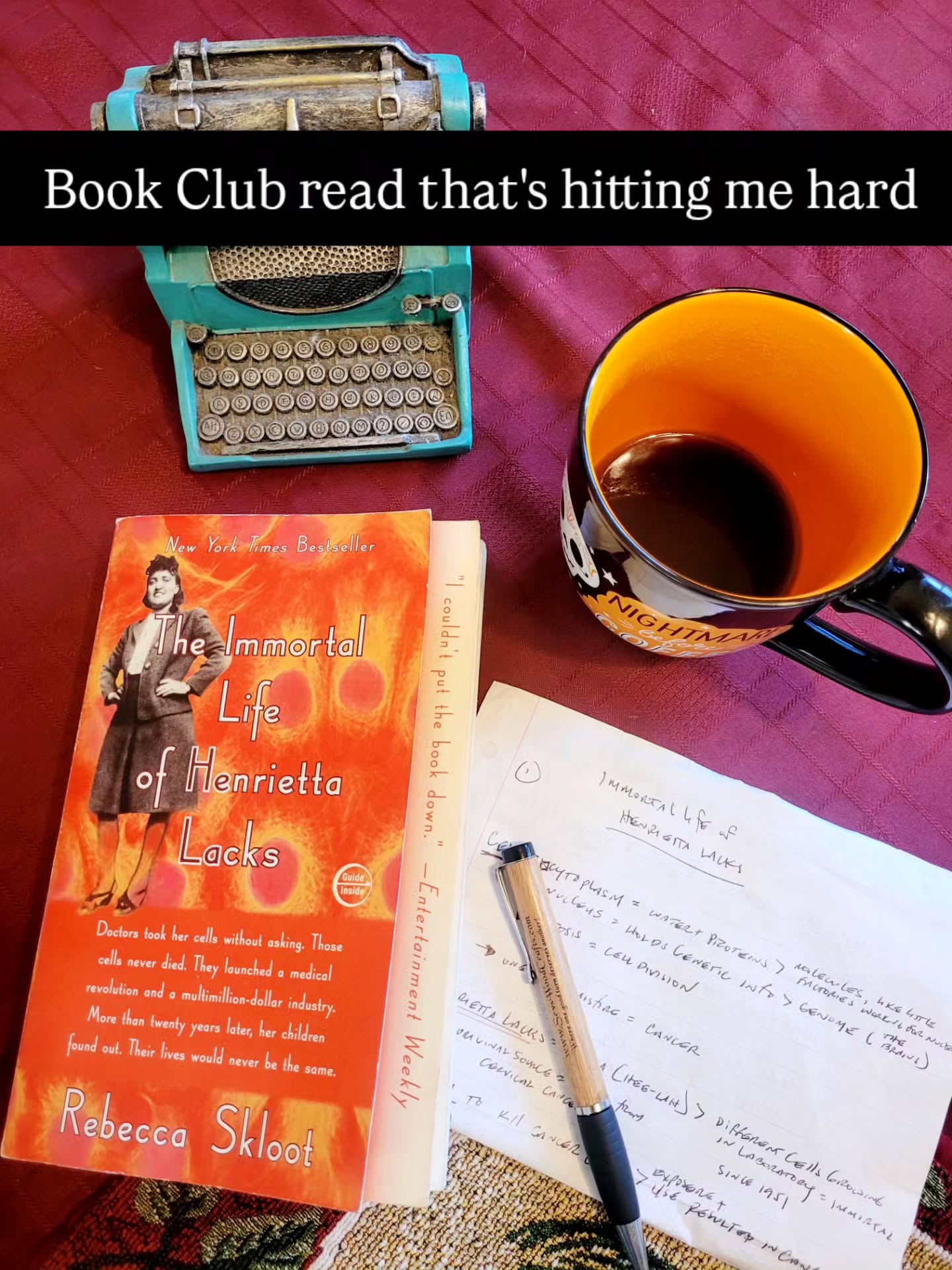 Book Club selection for this week:
The Immortal Life of Henrietta Lacks by Rebecca Sloot ... an important, eye-opening, and heart-wrenching read.
Henrietta died of cancer. Doctors cultivated her cells -- without her consent -- long after her death. The medical industry made millions, while Henrietta's family lived & died in poverty.
The film adaptation released in 2017 and casted Rose Byrne & Oprah Winfrey.
I plan on watching the streaming movie.
As much as I appreciate science, I am saddened when I read, see, and hear the awful things we do to each other, pretending it's all for the greater good.
Please, please take care of yourself and each other. There's too much history we should never repeat.
#historical #nonfiction #booksmart #keepreading #joinabookclub