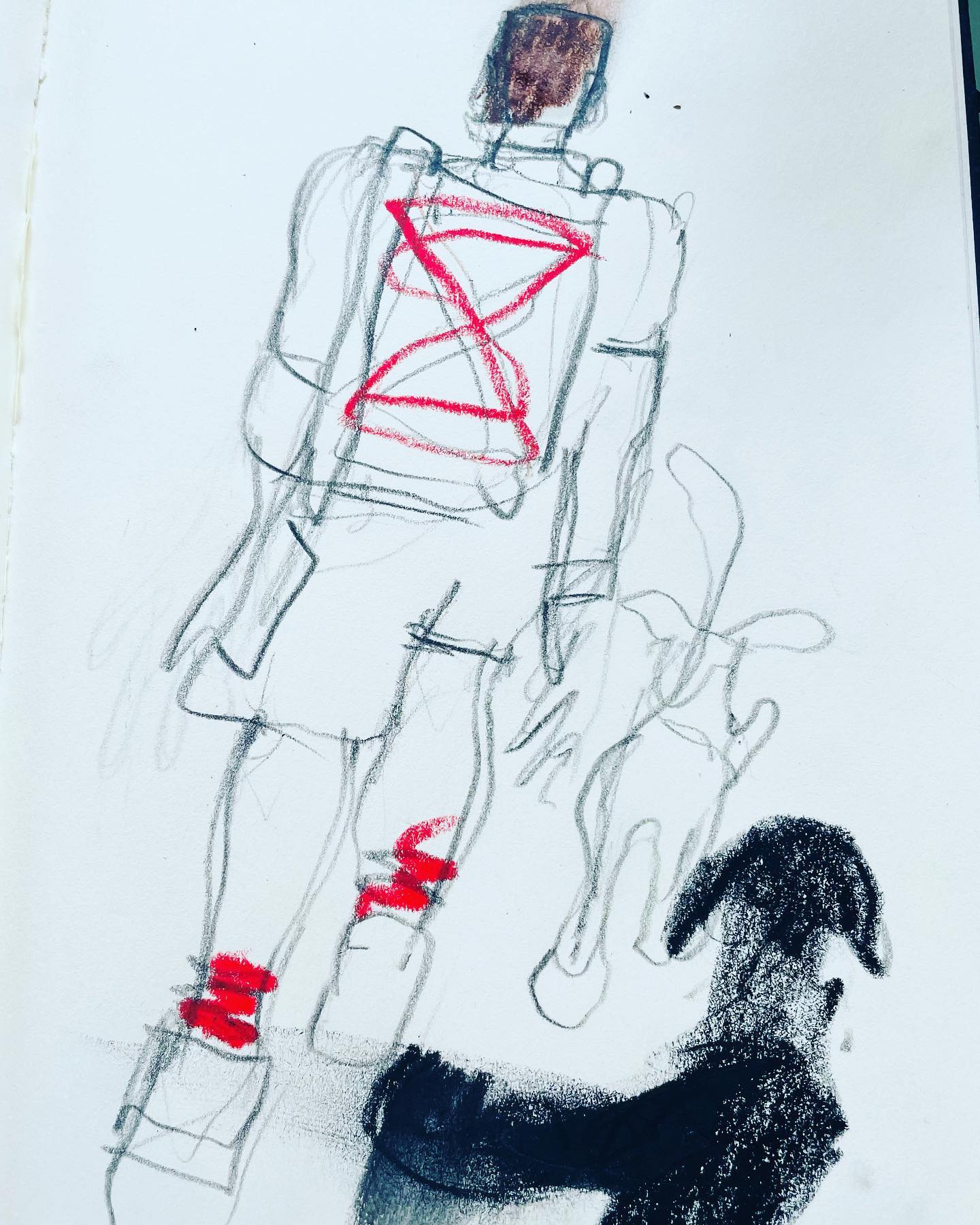 #muse with #redsocks and #dogs. I’ve spied a version of this view 100s of times over the last 40 years, sometimes a deux or with kids or now with dogs and never tire of it. #strumblehead #pembrokeshire #sketch #sketchfromlife #lovewhatyoudo #artistsofwoodstock #walktosee #royaldrawingschool #markmaking #yorkshire #doriangray