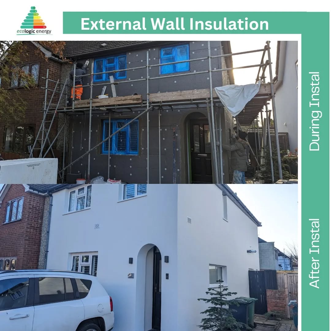 During and After photos of our recent job in Cheshunt, we used @licatabuildingsystems EWI system to the whole house, keeping this home warm in the winter and cool in the summer.
📞 Ecologic Energy Today!
Ready to take the first step towards a well-insulated home? Get in contact today at 0208 804 8151 or email enquiries@ecologic-energy.co.uk.
#EWI #EWiWallInsulation #EnergyEfficiency #SaveMoney #StayComfortable #EnergyCrisis #WallInsulation #Insulation #LocalInstallers #LocalInsulationInstallers #InsulationInstallers #StayWarm #Externalwall #carbonfootprint