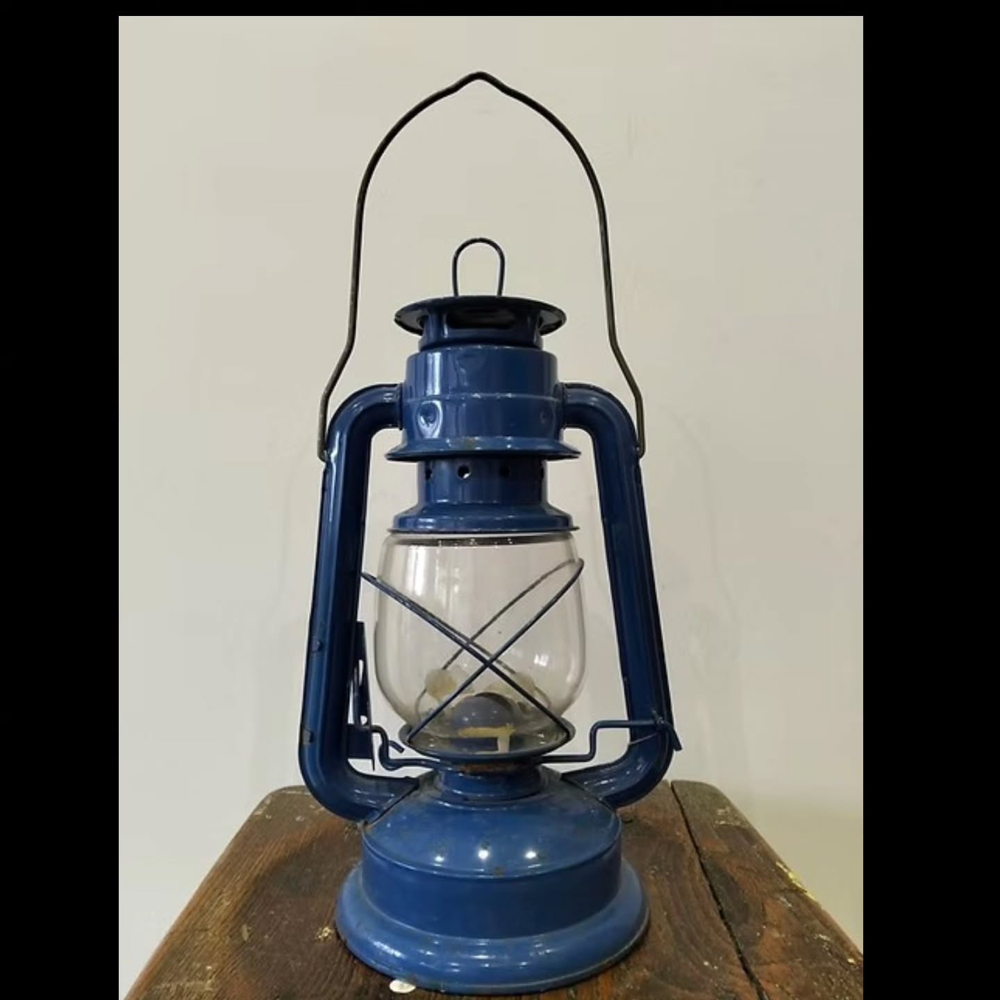 Vintage Blue Enamel Hurricane Lantern Classic Storm Lantern | Rustic Industrial | https://share.google/4hIicKT3c2ESkUrsE #stufftoyouandme