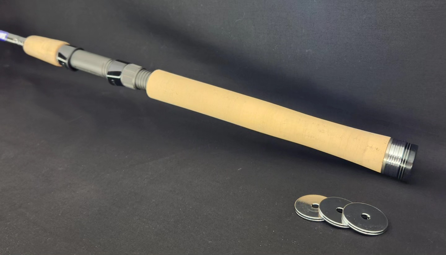 Weight adjustable butt to perfectly balance the rod.