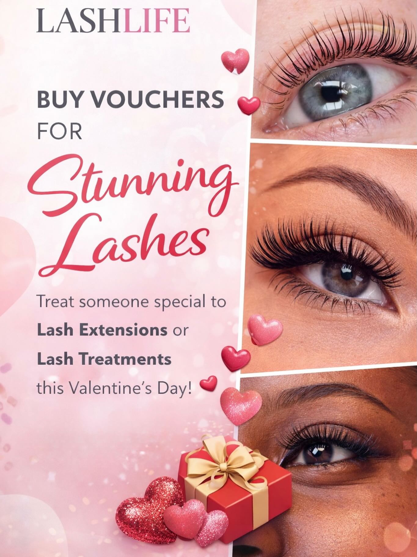 Still struggling with a Valentineโs present? Treat a loved one this Valentineโs to lash extensions or a lash treatment with a voucher! โค๏ธ book at Lashlife.online