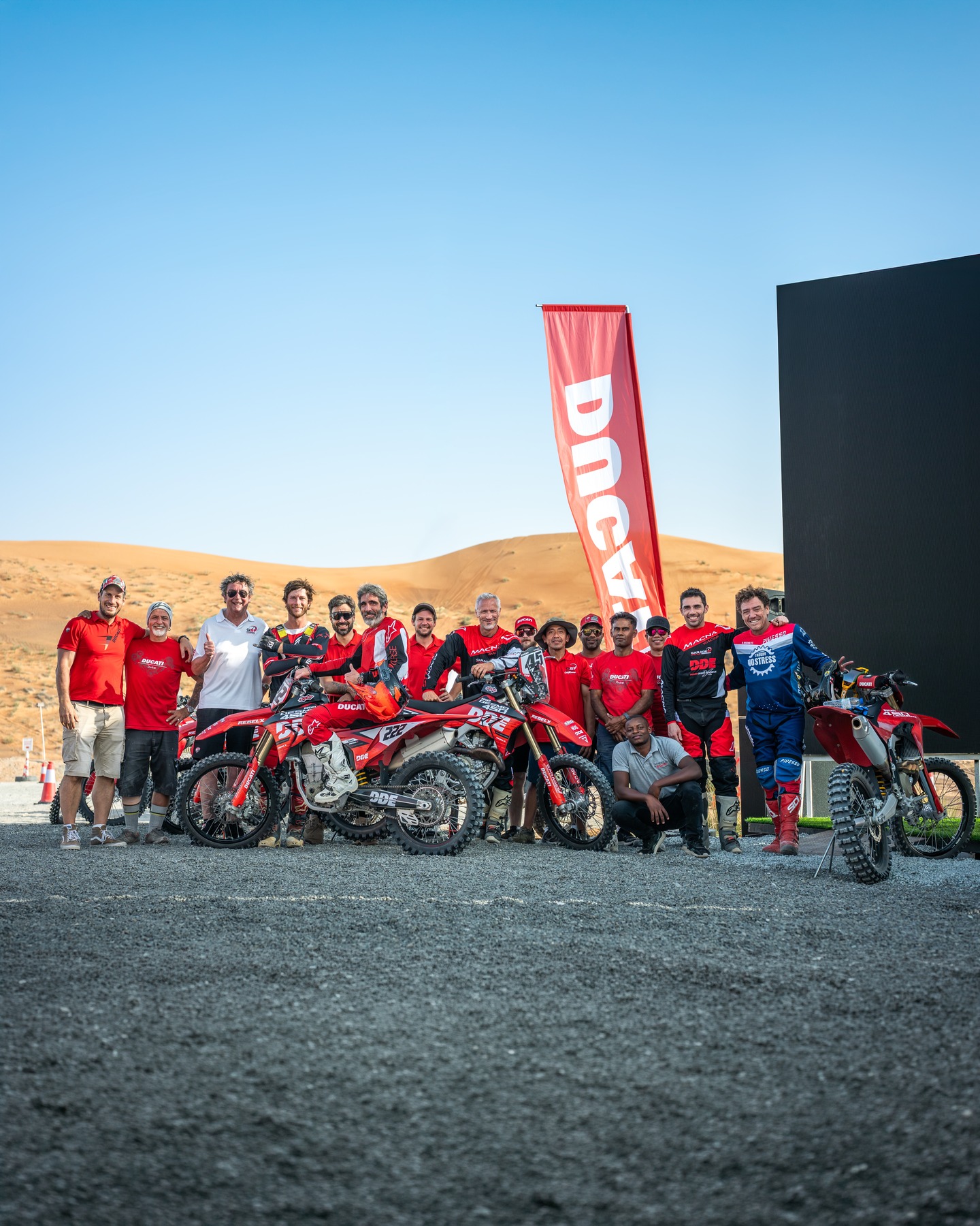 Our first Ducati MX Day at @area51_motocross is done and dusted - what a day!
A massive thank you to everyone who joined us - all the riders, spectators, friends, and the Ducati factory family, including Francesco Milicia (@fmilicia7 - Vice President, Global Sales & After Sales), Michele Savini (@m0savio - Ducati Regional Manager), and Michele Pirro (@michelepirro51 - Ducati MotoGP Test Rider).
Special shoutout to @mattar.ae and @hattemmattar for the delicious food that kept the riders fueled throughout the day. Big thanks to the @garage51_middleeast team for their organization. Last but not least, a huge thank you to our whole @wheelsofarabia & @ducatiemirates team for the setup and seamless coordination.
Stay tuned for the event highlights video - coming soon! We look forward to welcoming everyone back for future Ducati MX Days!
#Ducati #DucatiEmirates #DucatiDubai #WheelsofArabia #Desmo450MX