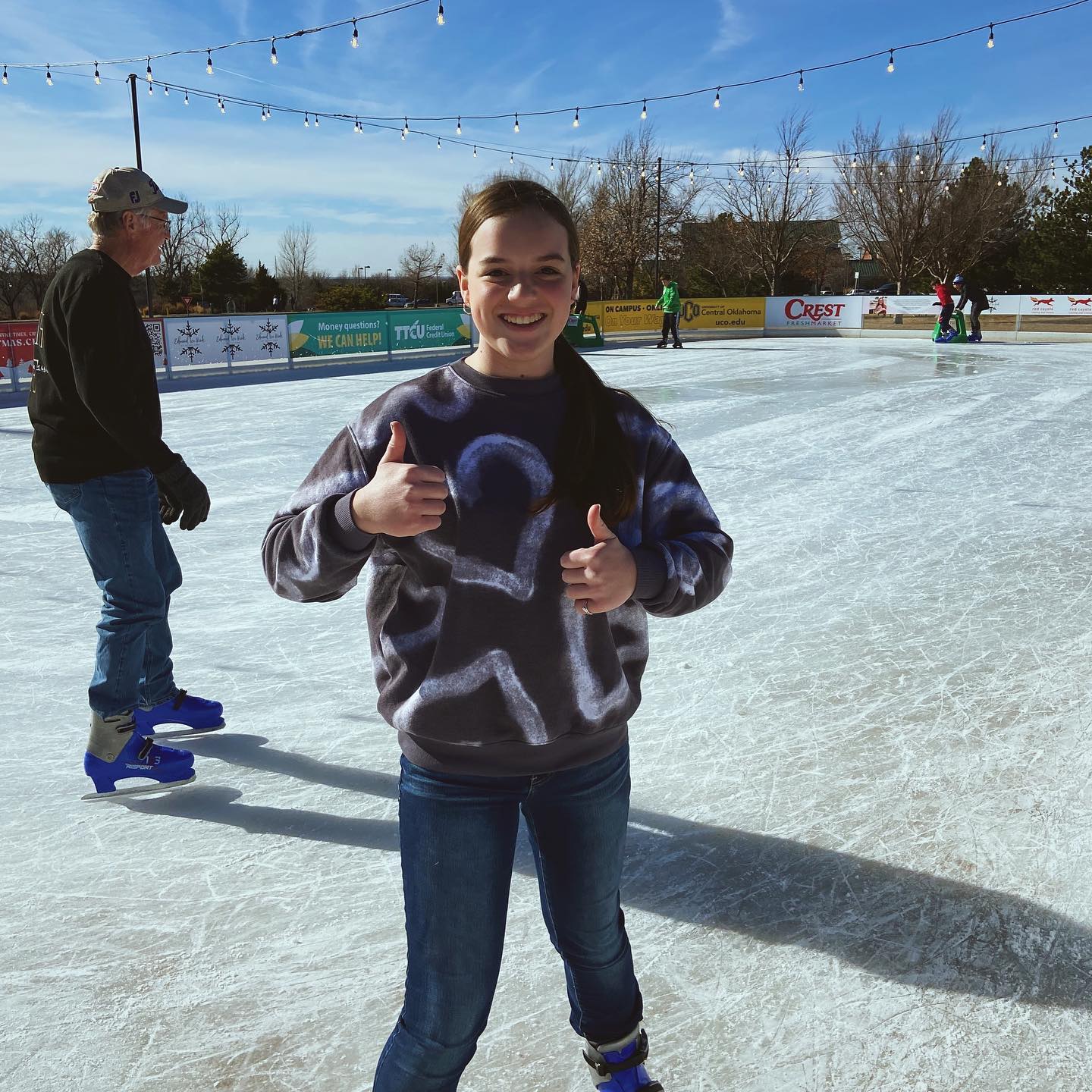 Perfect day to skate!! #outdooricerink #edmondok #iceskate