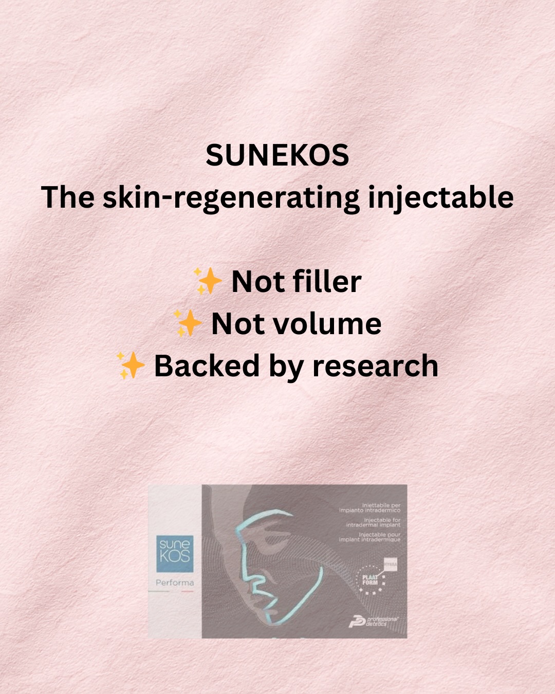 Sunekos isn’t about changing faces — it’s about improving skin quality from the inside out.
Backed by research, loved for its natural results, and especially beautiful for the eye area.
If you’re curious, message us and we’ll talk honestly about whether it’s right for you ✨