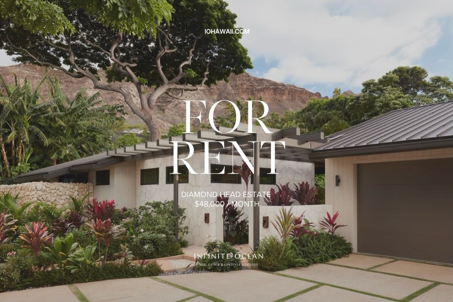 Diamond Head Luxury Estate
4 bed | 5 bath | parking available
Offered at $48,000/month
Step into your private tropical sanctuary, nestled at the foothills of Diamond Head.
Set on over 20,000 sq ft of lush, landscaped grounds with 4,800+ sqft of beautifully curated interiors, this newly built estate is designed tor privacy, comfort, and elevated island living. Soaring 14-foot ceilings, an open-concept layout, and en-suite bedrooms create ettortless indoor-outdoor flow.
Every detail has been thoughtfully considered - central
AC, abundant storage, solar panels, Tesla charger, and a full security system. Wellness and play are built in with a home gym (Peloton included), sauna, outdoor shower, pool, hot tub, cold plunge, fire pit, plus casual fun with pickleball, ping pong, and shuffleboard under the stars.
A detached 1-bedroom, 1-bath guest house completes the property, offering a private retreat with an office, living area, and pull-out full-size bed - ideal for guests or extended stays.
A truly one-of-a-kind Diamond Head residence offering luxury, privacy, and the feeling of a permanent getaway.
We are a full service real estate brand managing almost 100 properties in Hawaii’s urban core with in-house industry property management experts.
Contact Denise Santilena today
RS-60345
denise.santilena@iohawaii.com
See all of our available rentals (link in bio)
#hawaiiluxury #hawaiiluxuryrealestate #hawaiiluxuryrentals #honolululuxuryrealestate #ハワイ不動産