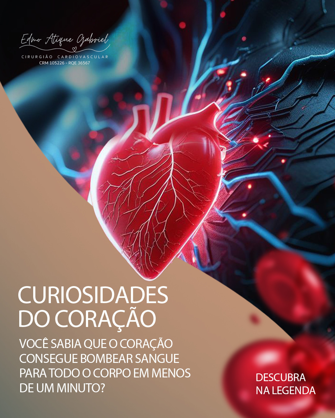 O coração trabalha de forma impressionante. Em poucos segundos, ele é capaz de impulsionar o sangue por todo o organismo, levando oxigênio e nutrientes essenciais para cada célula do corpo.
Esse ritmo incansável é o que mantém a vida em movimento, e reforça a importância de cuidar bem desse órgão tão extraordinário.
Cuidar do coração é valorizar cada batida.
Dr. Edmo Atique Gabriel - Cardiologista e Cirurgião Cardiovascular
#CuriosidadesDoCoração #SaúdeCardíaca #CoraçãoHumano #VidaEmMovimento #Cardiologia #CoraçãoSaudável #BemEstar #DrEdmoAtiqueGabriel #Saúde #Prevenção