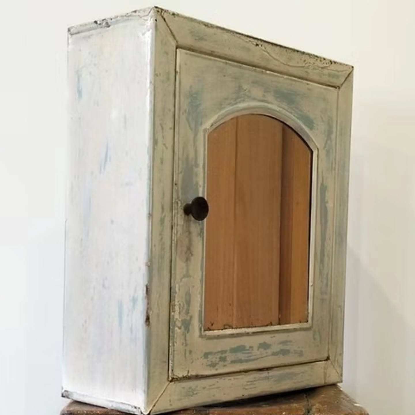 Vintage Distressed Painted Bathroom Cabinet with Mirror Shabby Chic Cupboard | https://share.google/EKos6mchAuBym9m3S #stufftoyouandme