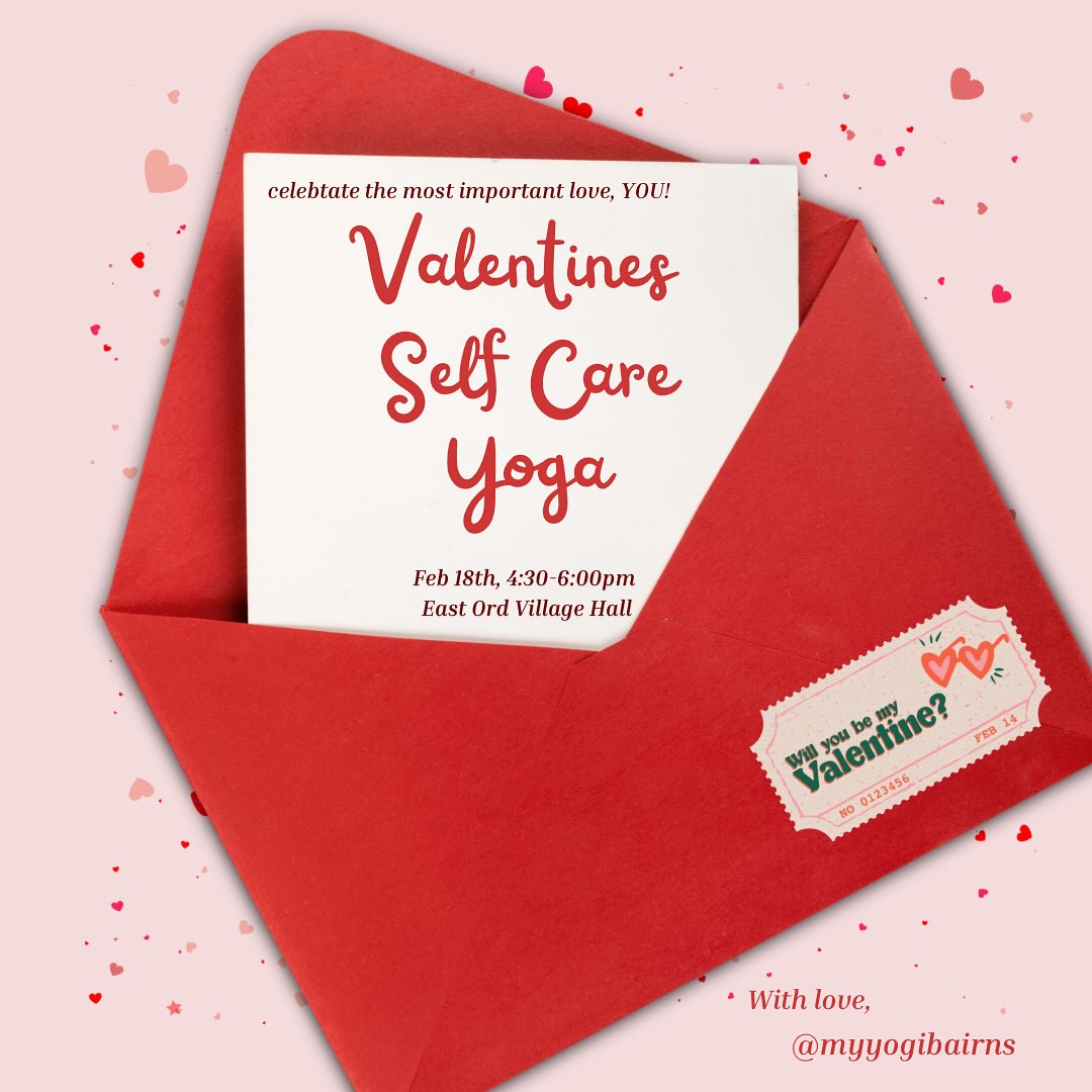 💌 Valentine’s Self-Care Yoga for Kids 💌
Because the most important love to celebrate is YOU ✨
Join us for a cosy, feel-good evening of pyjama yoga, self-care fun and chocolatey treats 🍫🧘♀️
A gentle, playful session designed to help little ones relax, move, breathe and feel good inside and out 💕
📍 East Ord Village Hall
🗓 Wednesday Feb 18th
⏰ 4:30–6:00pm
👧🧒 Ages 5+ years
💷 £12 per child (sibling discount available!)
Spaces are limited 💌
Let’s celebrate kindness, calm and a little bit of Valentine magic ✨
With love,
@myyogibairns 💕