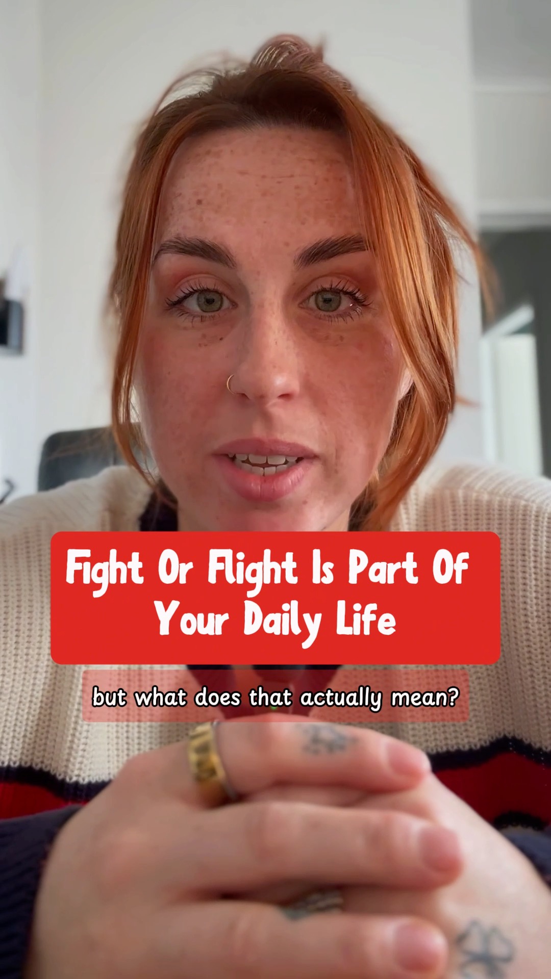 Fight or flight responses in our modern lives 🥊🏃
If this resonated with you, feel free to DM me to book a free, no-obligation consultation with me ☕️✨
#FightOrFlight #TraumaInformed #NervousSystemHealing #NervousSystem #SomaticTherapist