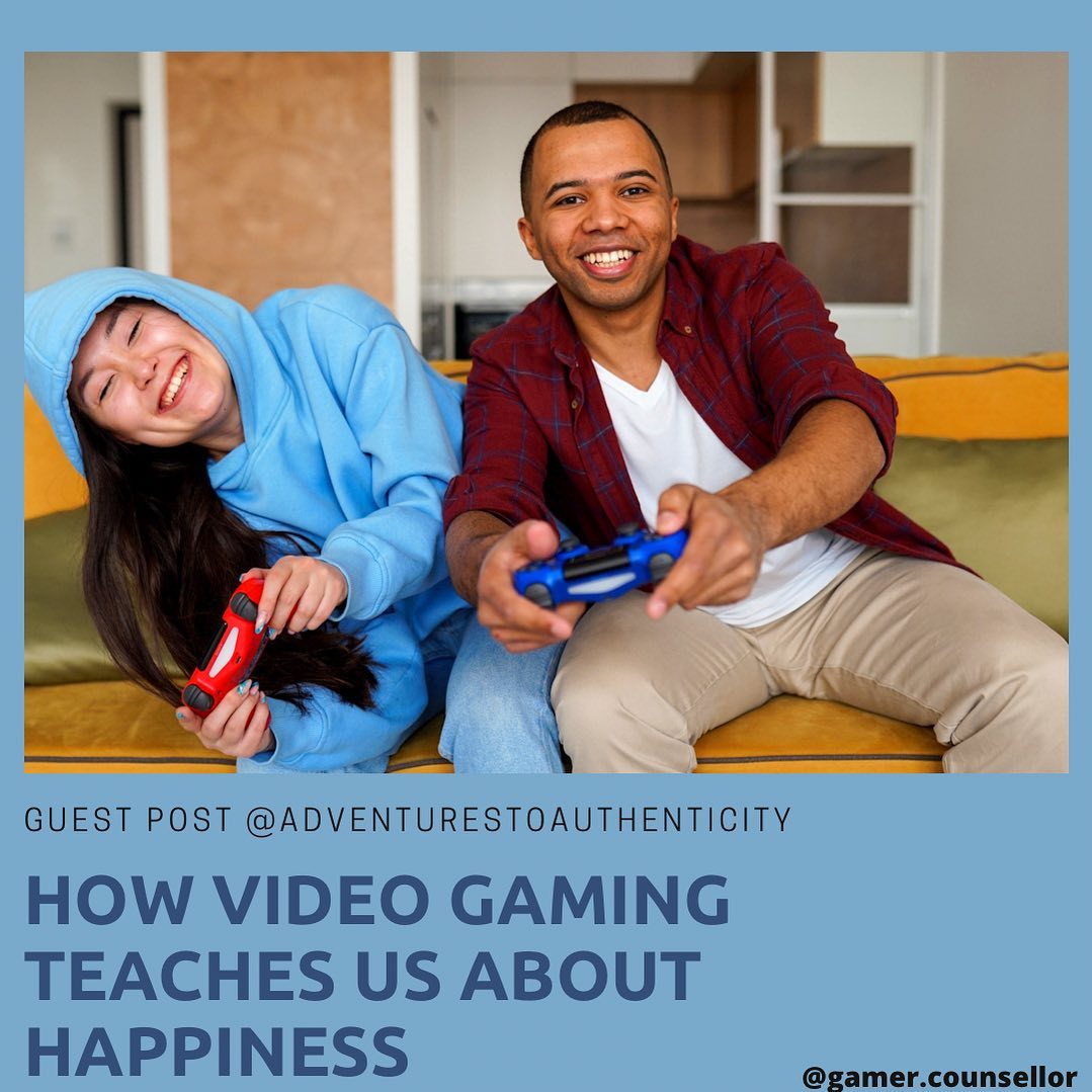 Re-sharing an old collaboration post by @adventurestoauthenticity!
What’s your story around how video gaming teaches you about happiness?
Follow @gamer.counsellor for more posts on the journey of a counsellor from the lens of a counsellor, psych graduate, and a gamer.
#gamercounsellor #happiness #videogames #wellbeing #wellbeingnz #geek #geektherapy