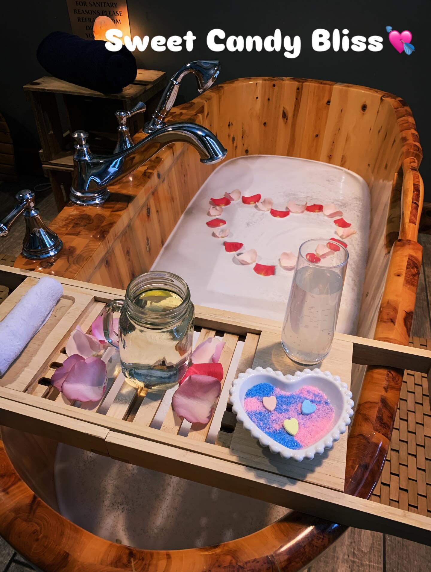 Slip into a sweet escape with our Valentine’s Day Soak, Sweet Candy Bliss💘
Infused with notes of vanilla, green apple, juicy grape, citrus and raspberry, softened by warm sandalwood.
The scent is deliciously nostalgic yet calming—sweet and soothing.
Perfect for self-love or a romantic unwind 🛁💕🍬
Why you’ll love it:
🩷 Lifts mood and melts stress
🩷 Awakens the senses with sweet fruity brightness
🩷 Nourishes and softens the skin
🩷 Encourages deep relaxation
Available February 6-28th.
Don’t miss out! Book your soak today.
(519) 759-1311