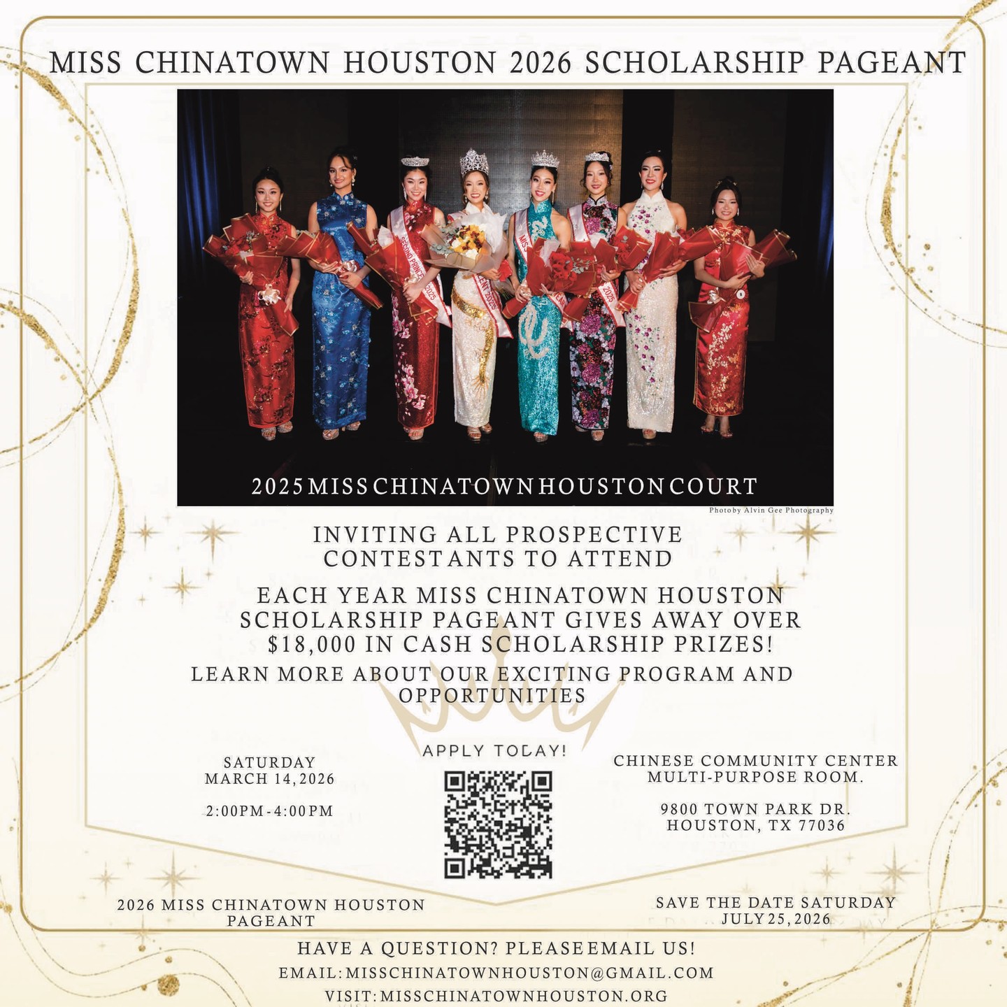 The Miss Chinatown Scholarship Opportunity is now open!