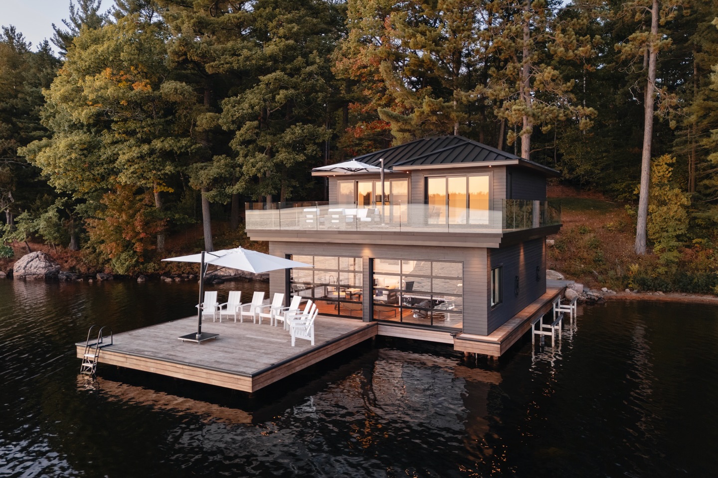 This 2,000-square-foot boathouse blends elevated design with effortless waterfront living. Thoughtful architecture, a private catwalk, and a wraparound glass-railed deck set a modern, refined presence on the lake.
Follow @pattymacbuilt for more home & cottage inspiration!
.
.
.
The team involved:
Construction by @pattymacbuilt
Design: @astridcdesigns
Oak Beams, IPE Decking & Interior Finishes: @centurymilllumber
Windows & Doors: @lakelandwd
Railings: @excelrailings
Trusscore Wall Board: @baycrestdistinc
Plumbing: @leeplumbingmuskoka
Appliance Install: @connectapplianceinc