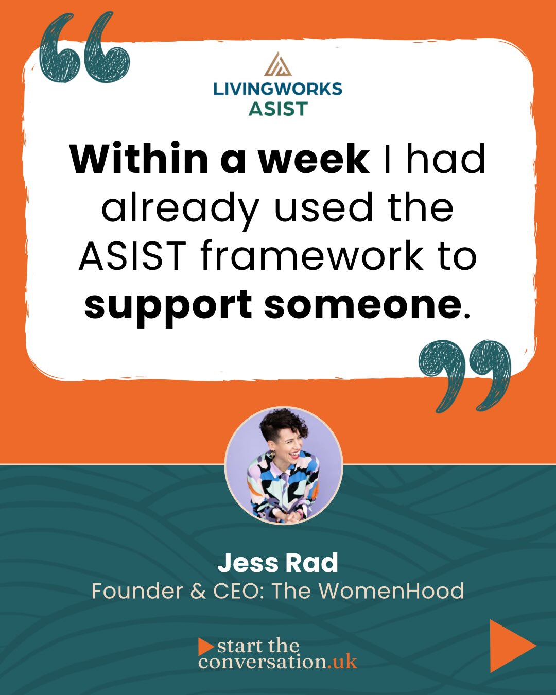 It’s Time to Talk Day - which is every day for me!
So here are some recent words from @msjessrad about the importance of learning to talk about suicide.
Want to learn more? We have spaces on courses coming up on Zoom and in #Manchester #Worcester #Brighton and soon in #London too
Links in bio or at www.starttheconversation.uk/trainingforall
#timetotalkday