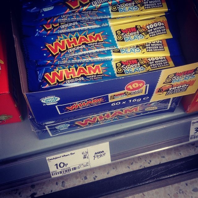 "WHAM" bars only 10p, think I'll buy a box. :-) #whambar