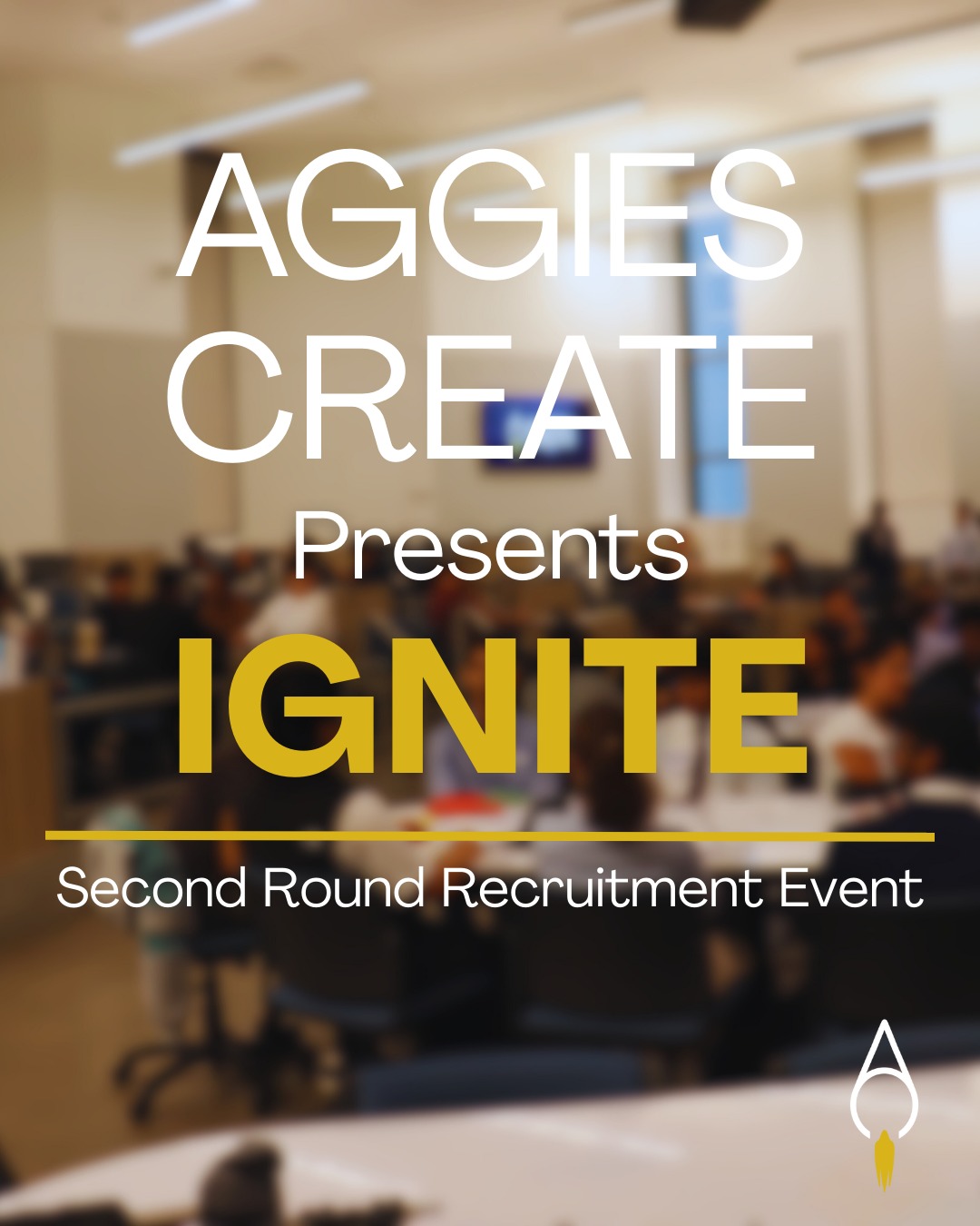 Aggies Create Ignite was a success! Thank you to everyone who pitched an idea and took the time to attend. We have an incredible lineup awaiting us this Spring semester and can't wait to see where our 18 projects go!