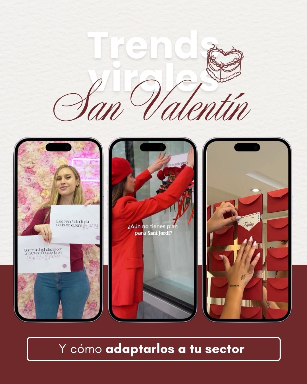 Sabemos que estáis buscando ideas de contenido para San Valentín 💌♥️, así que os dejamos algunas ideas last minute fáciles de recrear ✨ y aplicables a cualquier negocio 🤍. ¿Cuál es vuestra favorita? 👀💭 Os leo en los comentarios 💬💖