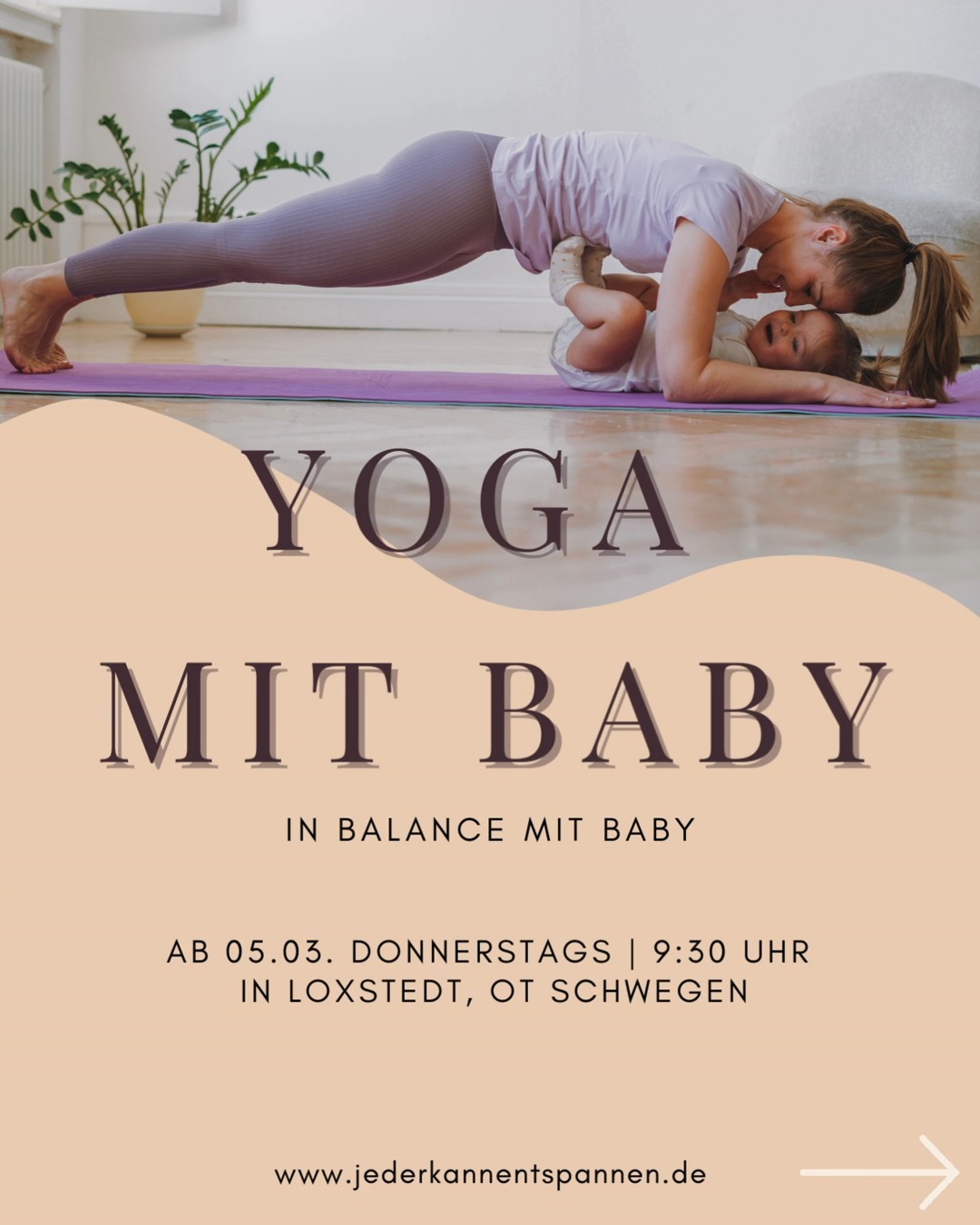 Du bist so viel für dein Baby da. 💕
Und manchmal bleibst du selbst dabei auf der Strecke.
Dieser Kurs ist eine Einladung,
wieder bei dir anzukommen. Dich bewusst zu spüren, deinen Atem, deinen Körper
und der liebevollen Verbindung zu deinem Baby.
Kurs: "Yoga mit Baby - in Balance mit Baby" im Studio von @svenjaschnars
📅 Start: 5. März · 9:30-10:30 Uhr
🎟️ 8er-Karte (16 Wochen gültig, damit alles entspannt bleibt, auch wenn mal etwas dazwischenkommt.)
💫 Deine Investition: 129 Euro
Lasst uns gemeinsam ankommen,
wieder mehr spüren
und uns Zeit schenken. 🫂
💌 Melde dich jetzt an und reserviere deinen Platz! Schreibe mir entweder eine DM oder eine Mail an info@jederkannentspannen.de und ich schick dir weitere Infos zu.
Ich freu mich auf dich & dein Baby!
Caro
#jederkannentspannen #hagenimbremischen #postnatalyoga #yogamitbaby