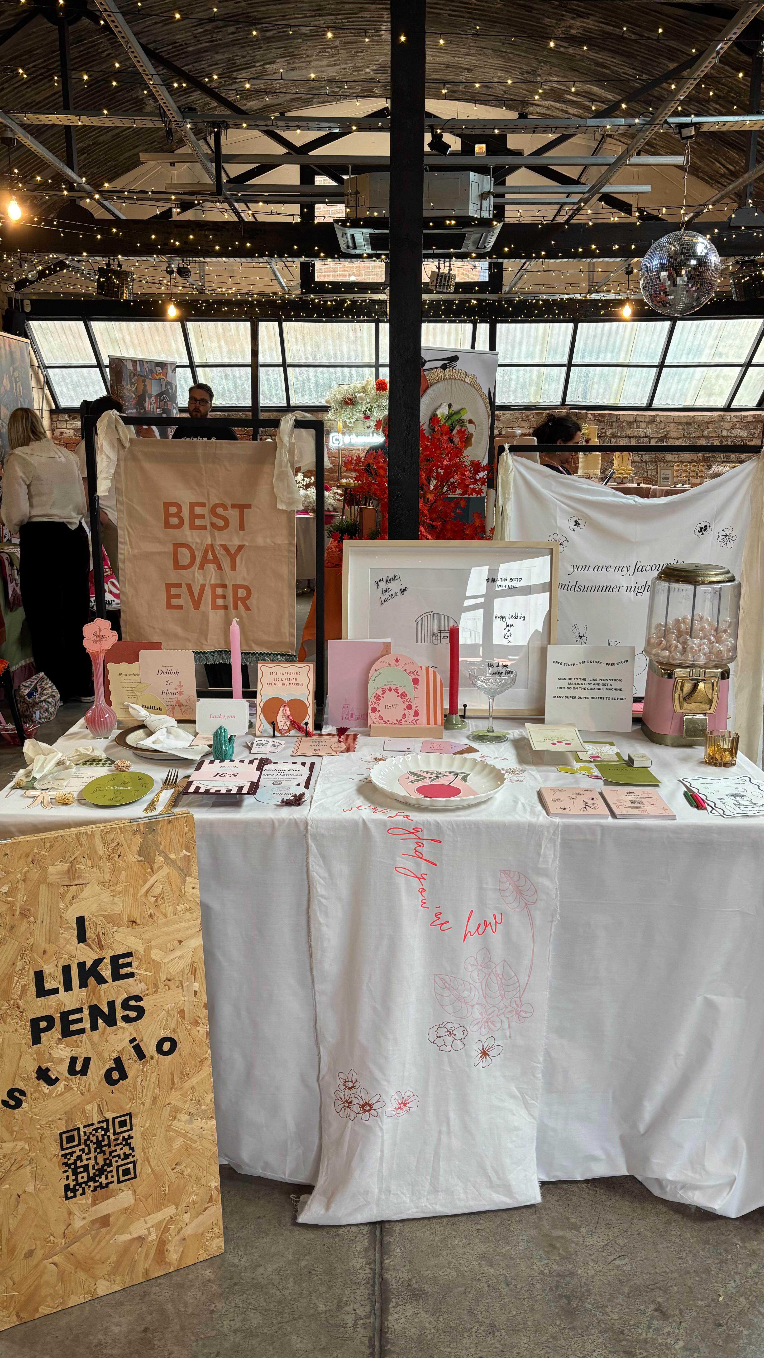 The LOVE shack @shackrevolution Where do I start?
Firstly thanks for having me back, my second time at this bloomin’ great place and I’m obsessed. The staff are top notch, the venue is amazing and the couples you attract are the bees knees.
You’ve welcomed an out of towner with open arms and I feel like I’m part of a super duper club now. The wedding fair last year was great, the wedding fair this year was insane. I loved every minute and I’m already inspired to be back with you at some point (the 5 hour drive is totally worth it!).
To all the great nearlyweds I met, you were the coolest. Anyone who signs up to the mailing list and took a turn on my temperamental gumball machine you rock and something will be winging its way to you soon. If we didn’t get a chance to meet…I’m here and would love to chat about all your stationery needs.
❤️🪩🎉🌸
Suppliers:
@pickledpumpkinuk @originpizza @thebeefyboys @yourendlesstravel @claireroigephotography @daydreamer_creative_studio @thebestmendjs @theweddinghouse_droitwich @carascreativecakes @poshbearfilms @tlc.ceremonies @petalheadflowers @lauramaybridal @illustrationbykiwi @planetglammakeupstudio @marilyndenisephotography @botanical_weddings @betweentheshots.content @dirtbagentertainmentagency @party_floss @madeyoulookphotobooth
@thebeardedmanphotography