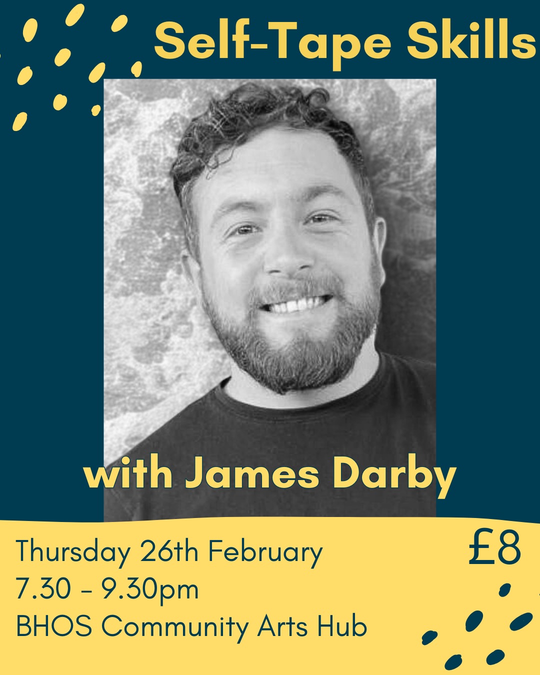 Brush up on your self tape skills with this fantastic workshop. Lead by James Darby, who works for a top London agency, he knows first hand what casting directors are looking for in self tapes. Don’t miss out! Email claire.lewis@sky.com
#selftape #actorworkshop #bhoscommunityartshub