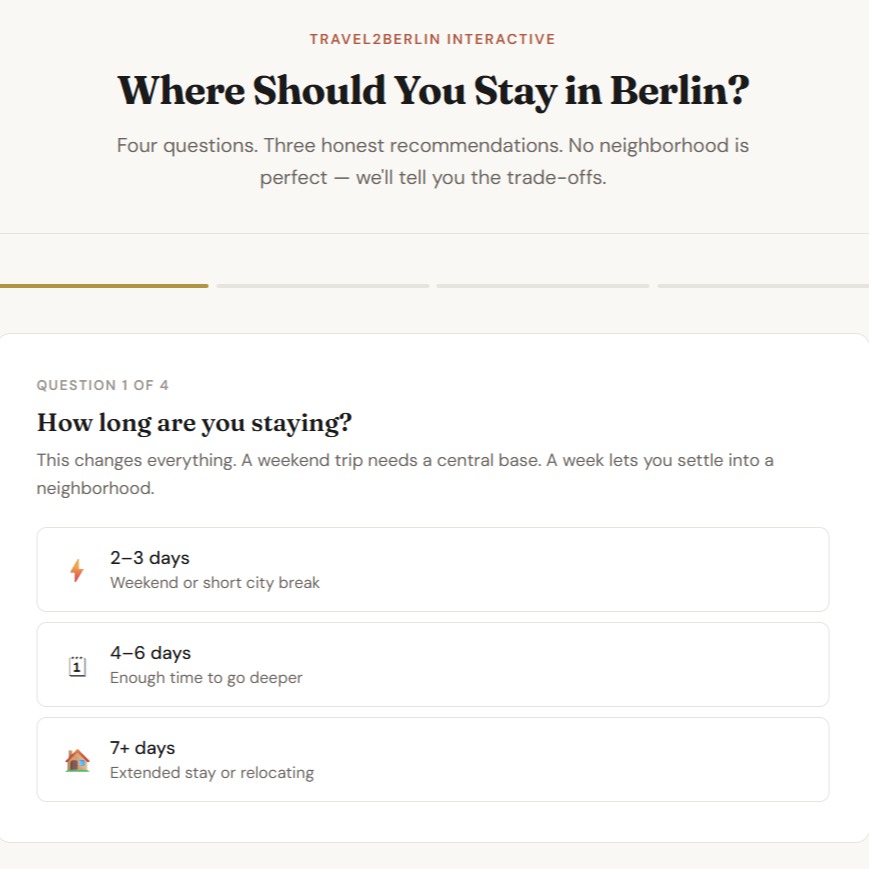 Try out our NEW "Where should we stay?" tool on travel2berlin.com