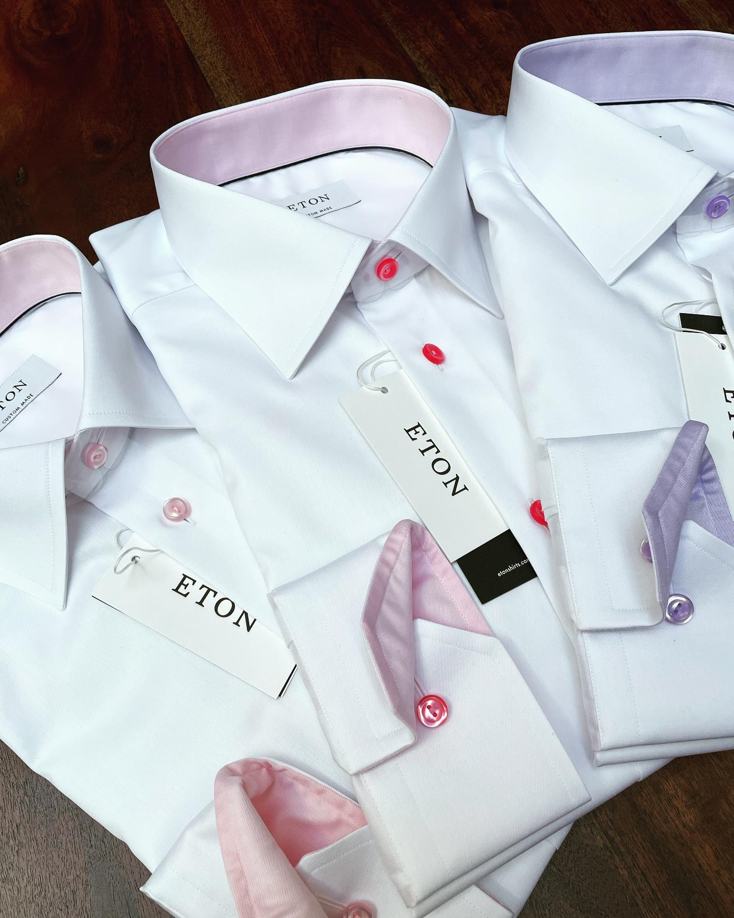 Eton made to measure White shirt with a hint of . pink . . . Lilac . . . Cerise so many options - perfect fit #etonmadetomeasure #etonshirts #turnerandhares #weddingshirts #summerwedding #businessshirts #cotswolds #cirencestershopping #cirencesterlife #cotswoldsstyle #shoplocal