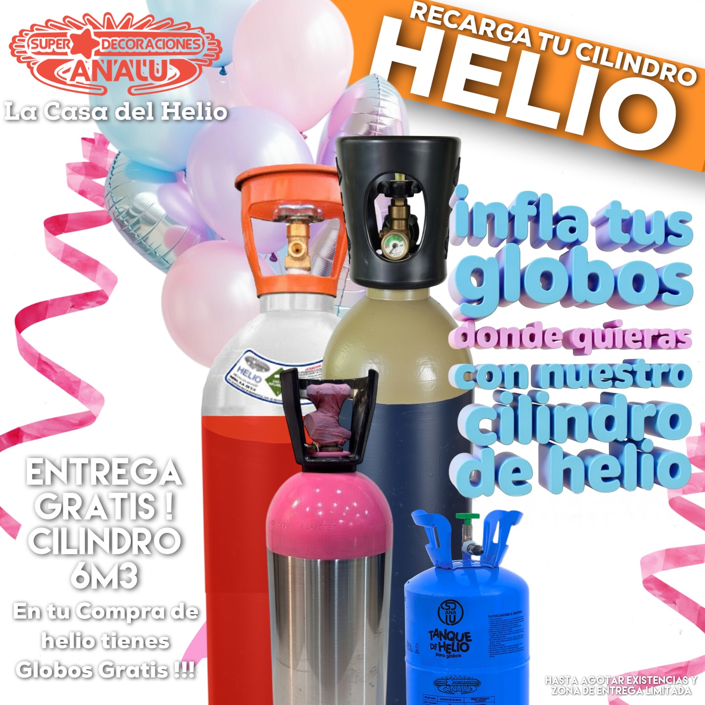 Somos la Casa del Helio en Monterrey Nuevo León México y sólo aquí encontrarás tu cilindro ideal para vender o regalar globos , llama ahora al 8183721980 o visita Sdanalu.com para más información tenemos desde desechables para tu fiesta o el helio para inflar un gran dirigible y solo lo encuentras al mejor precio en canje o recarga #helio #globos