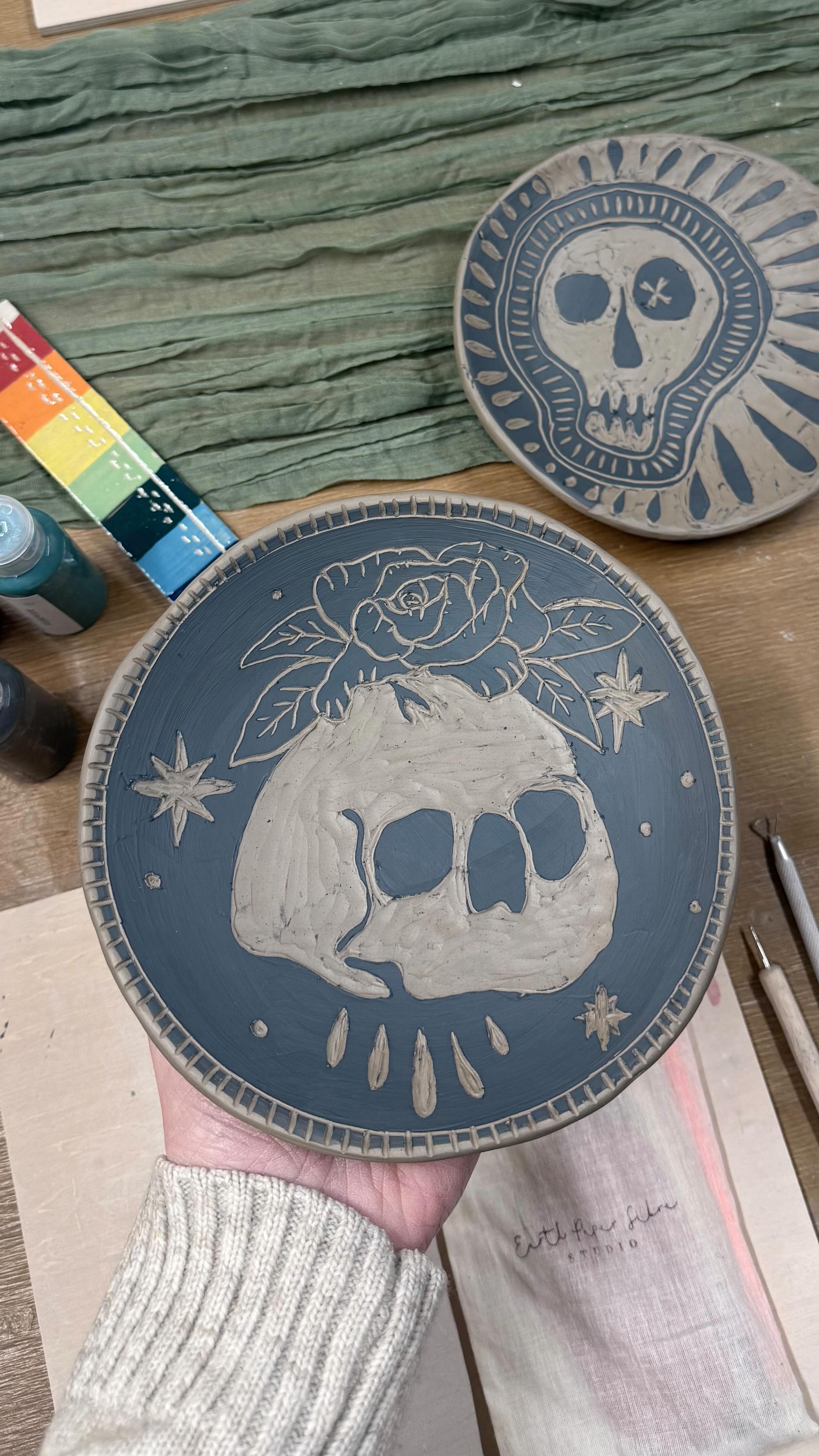 Skull Dish Ceramics Workshop
Thursday 26th Feb, 7–9 PM.
Church - Temple of Fun!
£39, all materials included.
Book online - spaces limited!
Calve your own skull dish. Bring Me The Horizon vibes included. 💀