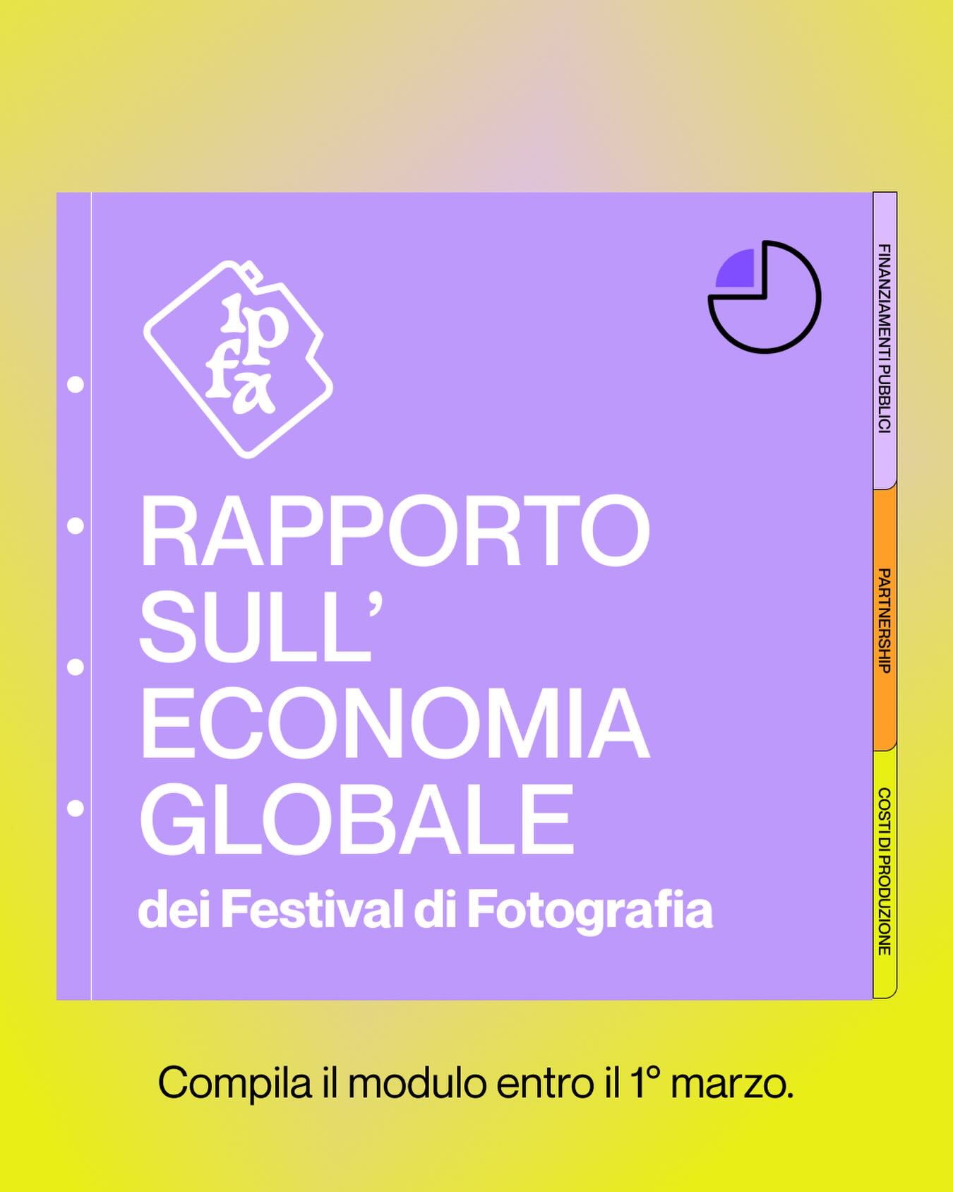 📋 𝗔𝘃𝘃𝗶𝗮𝗺𝗼 𝗹𝗮 𝗿𝗶𝗰𝗲𝗿𝗰𝗮 𝗽𝗲𝗿 𝗶𝗹 𝗻𝗼𝘀𝘁𝗿𝗼 𝟮° 𝗥𝗮𝗽𝗽𝗼𝗿𝘁𝗼 𝗲 𝗮𝗯𝗯𝗶𝗮𝗺𝗼 𝗯𝗶𝘀𝗼𝗴𝗻𝗼 𝗱𝗲𝗹 𝘁𝘂𝗼 𝗮𝗶𝘂𝘁𝗼
Quest’anno ci immergiamo 𝗻𝗲𝗹𝗹’𝗘𝗰𝗼𝗻𝗼𝗺𝗶𝗮 𝗚𝗹𝗼𝗯𝗮𝗹𝗲 𝗱𝗲𝗶 𝗙𝗲𝘀𝘁𝗶𝘃𝗮𝗹 𝗱𝗶 𝗙𝗼𝘁𝗼𝗴𝗿𝗮𝗳𝗶𝗮:
💰 finanziamenti
🤝 collaborazioni
🧾 budget
🖼️ costi di produzione ed esposizioni
Il tuo festival può aiutarci a delineare la mappa economica dell’ecosistema globale dei festival.
🔒 Tutti i dati sono anonimi e confidenziali.
👉 𝗖𝗼𝗺𝗽𝗶𝗹𝗮 𝗶𝗹 𝗺𝗼𝗱𝘂𝗹𝗼 𝗲𝗻𝘁𝗿𝗼 𝗶𝗹 𝟭° 𝗺𝗮𝗿𝘇𝗼
🔗 Link in bio o chiedicelo nei commenti!
I festival di fotografia non sono fatti solo di immagini, ma anche di numeri. E per capirli, abbiamo bisogno di te ♥️💯