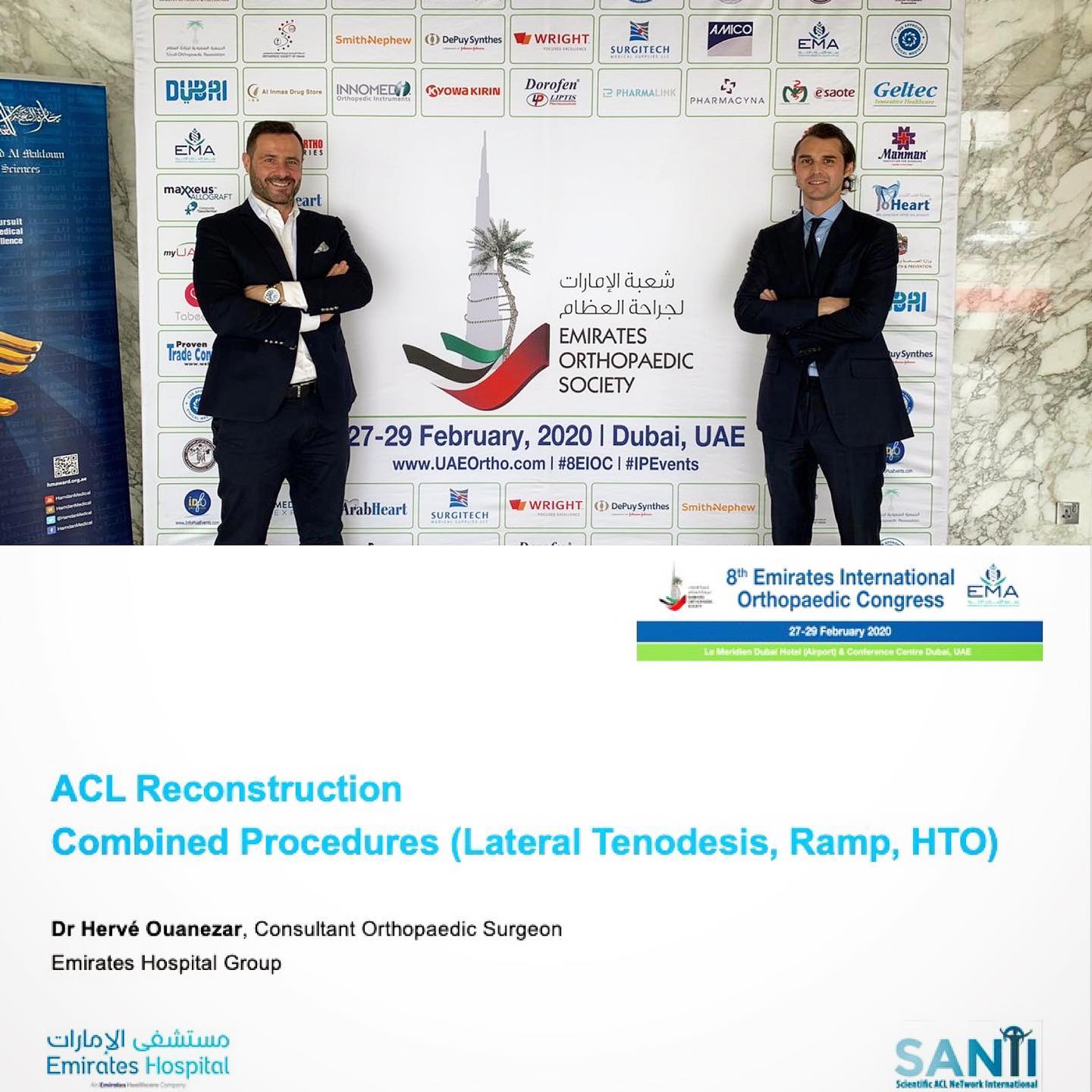 Teamwork! It was great to be invited as a Faculty at the 8th Emirates International Orthopaedic Congress to talk about combined procedures associated with ACL Reconstruction #santigroup #acl #sportsmedicine #orthopaedic #kneesurgery #emirateshospital #dubai #emiratesinternationalorthopaediccongress