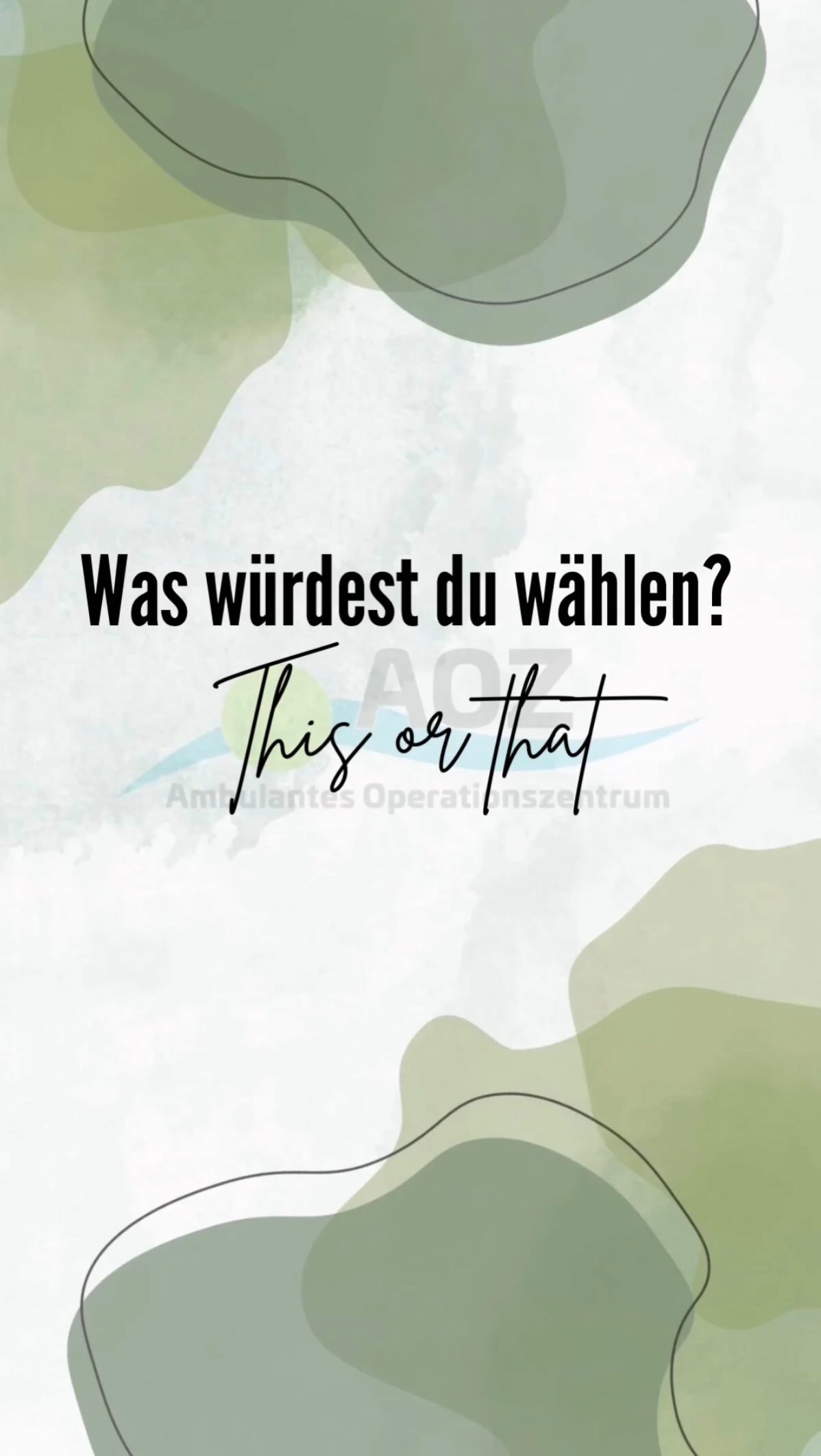 This or That: Praxis Edition 👩⚕️💉 – Für was würdest DU dich entscheiden? 😁
#aoztuttlingen #chirurgie #thisorthat #tuttlingen #witzig
