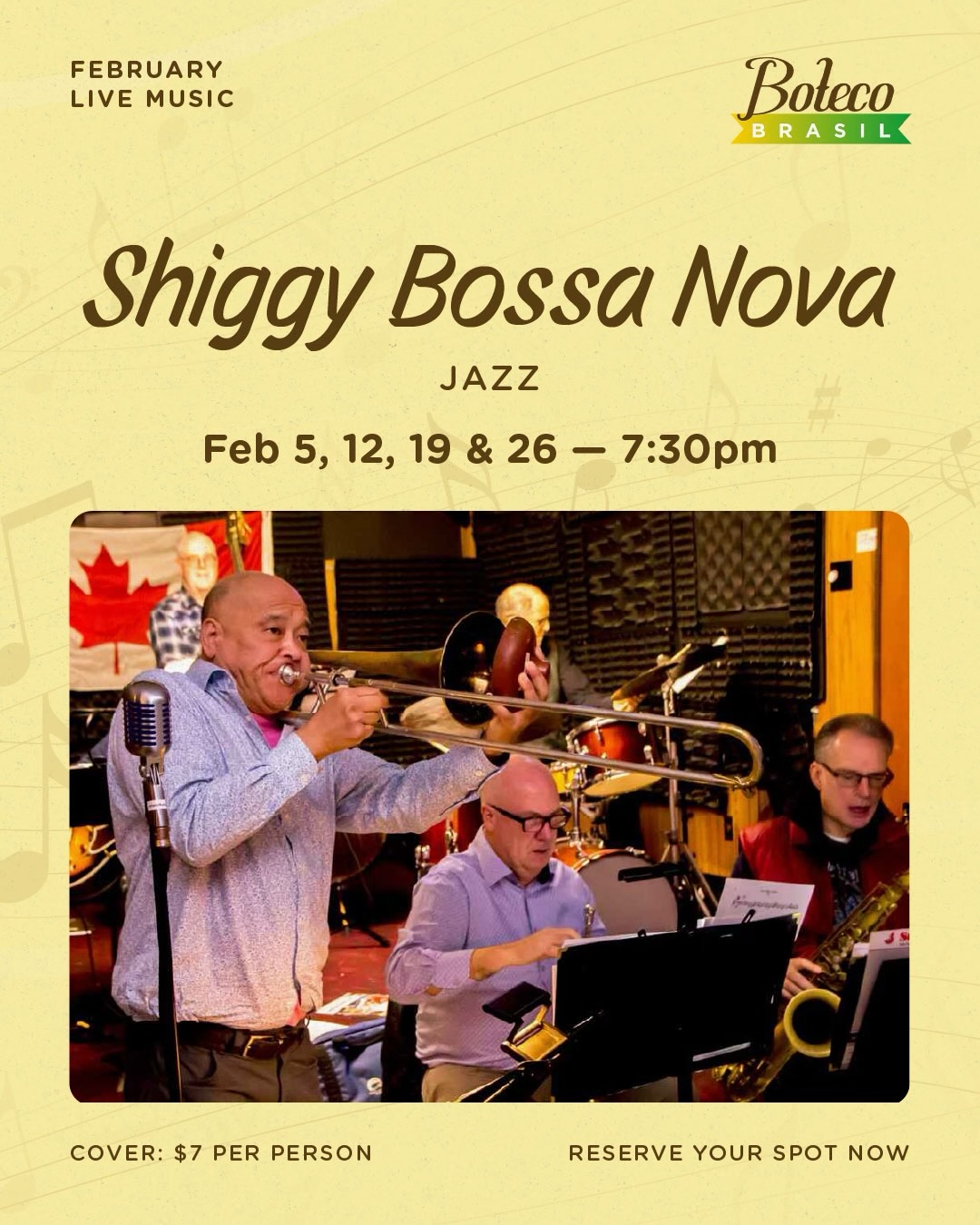 We are excited to see you tonight and tomorrow evening at 7:30pm for live music from two incredible Brazilian bands! 🇧🇷🇧🇷
