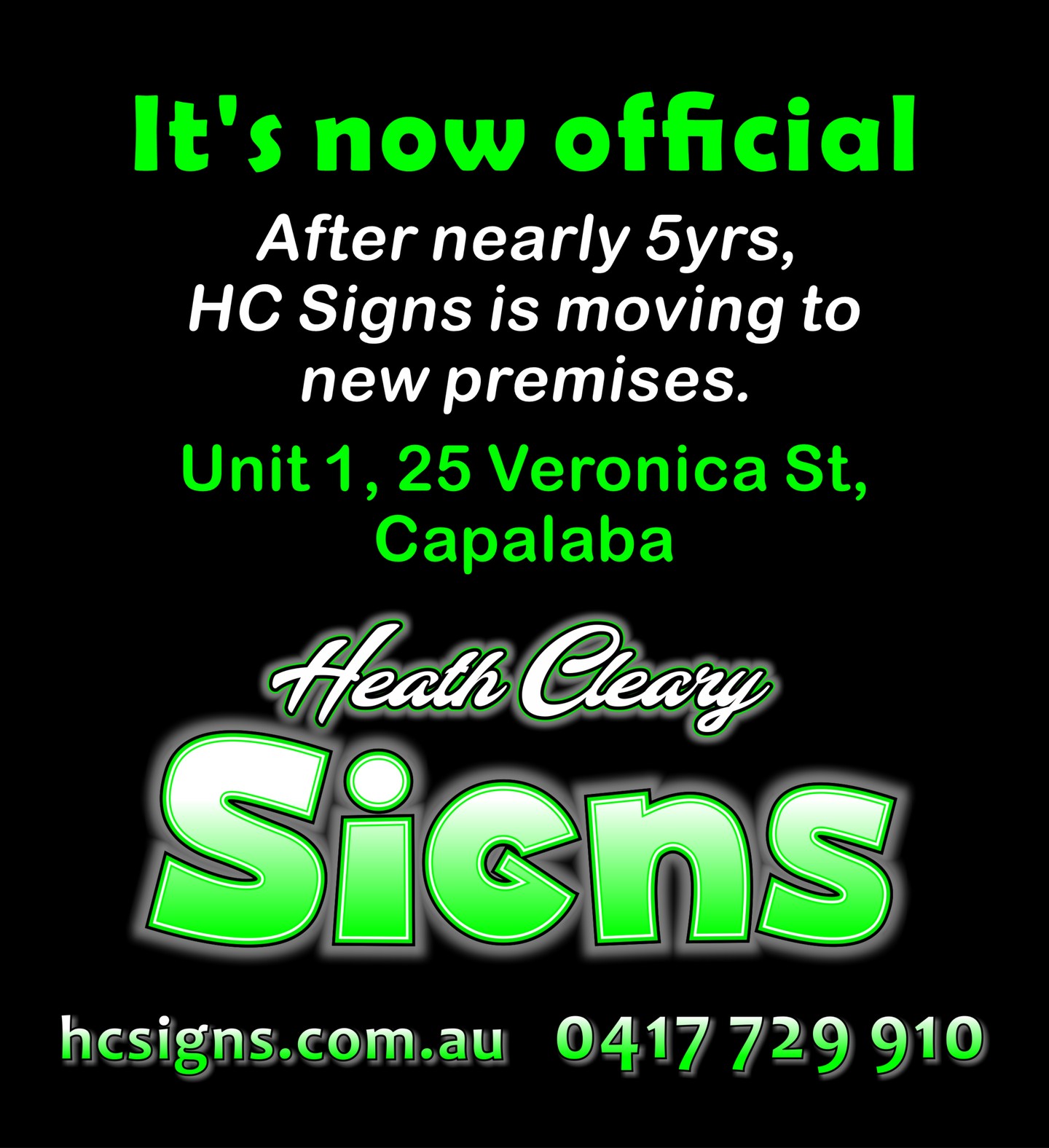 It's great to still be local in the Redlands, as the business has grown, I have to move into larger premises.