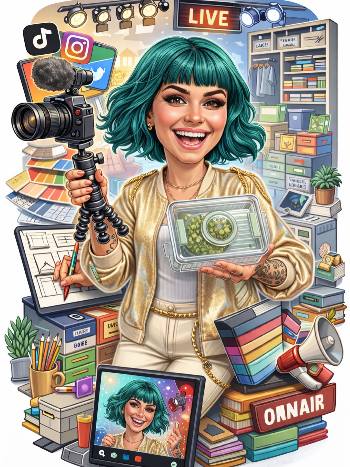 Wie witzig ist dieser ChatGPT Prompt 😂
Meine Arbeit in einer Karikatur – und irgendwie trifft es das ziemlich gut: Content Creatorin, TV-Moderatorin, Interior Designerin & Ordnungscoach in einer Person. Chaos sehen, Struktur schaffen, Schönheit entdecken und das Ganze auch noch erzählen dürfen.
Ich liebe es, dass kein Tag gleich ist – mal vor der Kamera, mal mitten im Umstyling, mal beim Sortieren von Schubladen (ja, wirklich 😄).
Wenn du auch so eine Karikatur nachmachen möchtest, kommentiere CHAT und ich schicke dir den Prompt zum Kopieren direkt zu. Bin gespannt was bei euch rauskommt. 🫶🏻