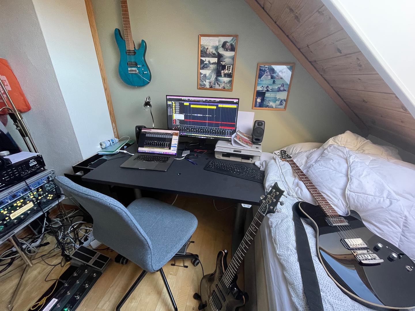 When the wife and kids are away, Simen gets to play!🤘🤘 #progrock #progmetal #progpower #taskaha #Norwegian music #progressiverockcommunity #rockmusic #rockmusician #norway #newmusic #jazz #ibanezguitars #tomandersonguitars #dingwall #strandberg #tamadrums