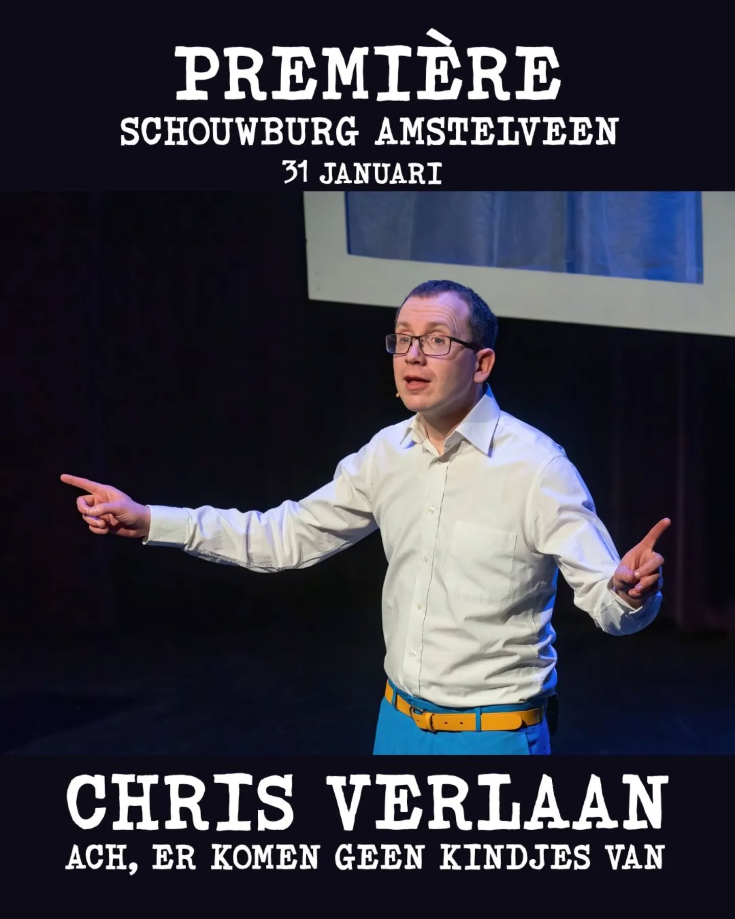 Vanavond de premiรจre van 'Ach, er komen geen kindjes van'.
Wij wensen Chris en zijn team een mooie tour. Toitoitoi!
Tekst & spel: @chrisverlaan_cabaret
Regie: Rick Dros @het_speelt
Techniek & decor: Theo Nap @woodencup
Scenefotos: @studiojaapreedijk
www.chrisverlaan.nl