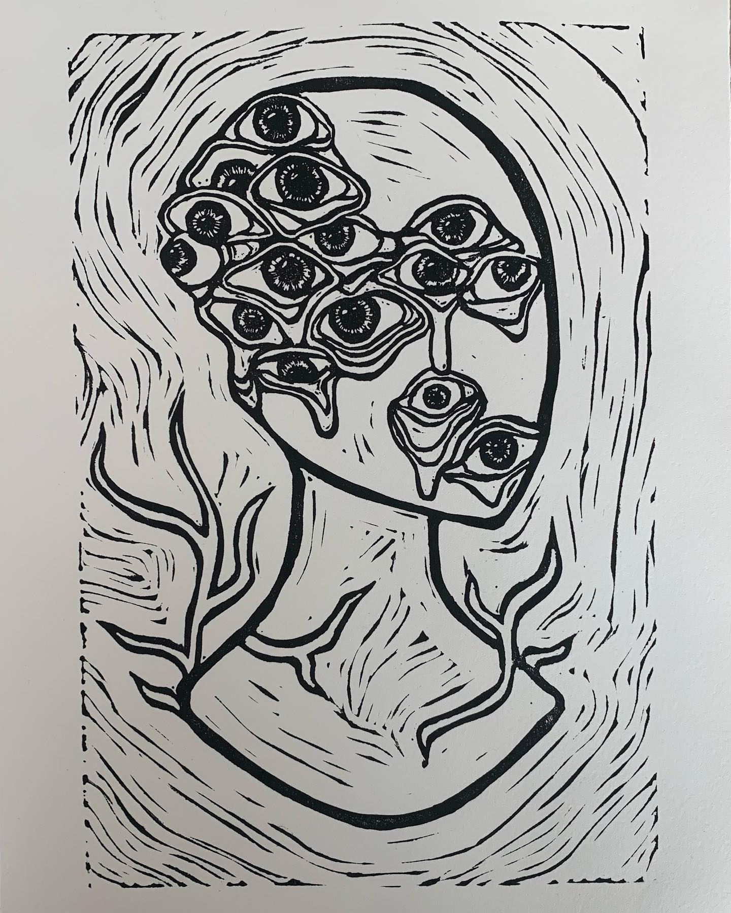 Being honored tonight in the Student Art Show is this print,
“Ocular”
12”x8”
Akua Ink on Paper,
as well as my black “All the Small Things” print. I am very excited to be apart of this show one last time :)