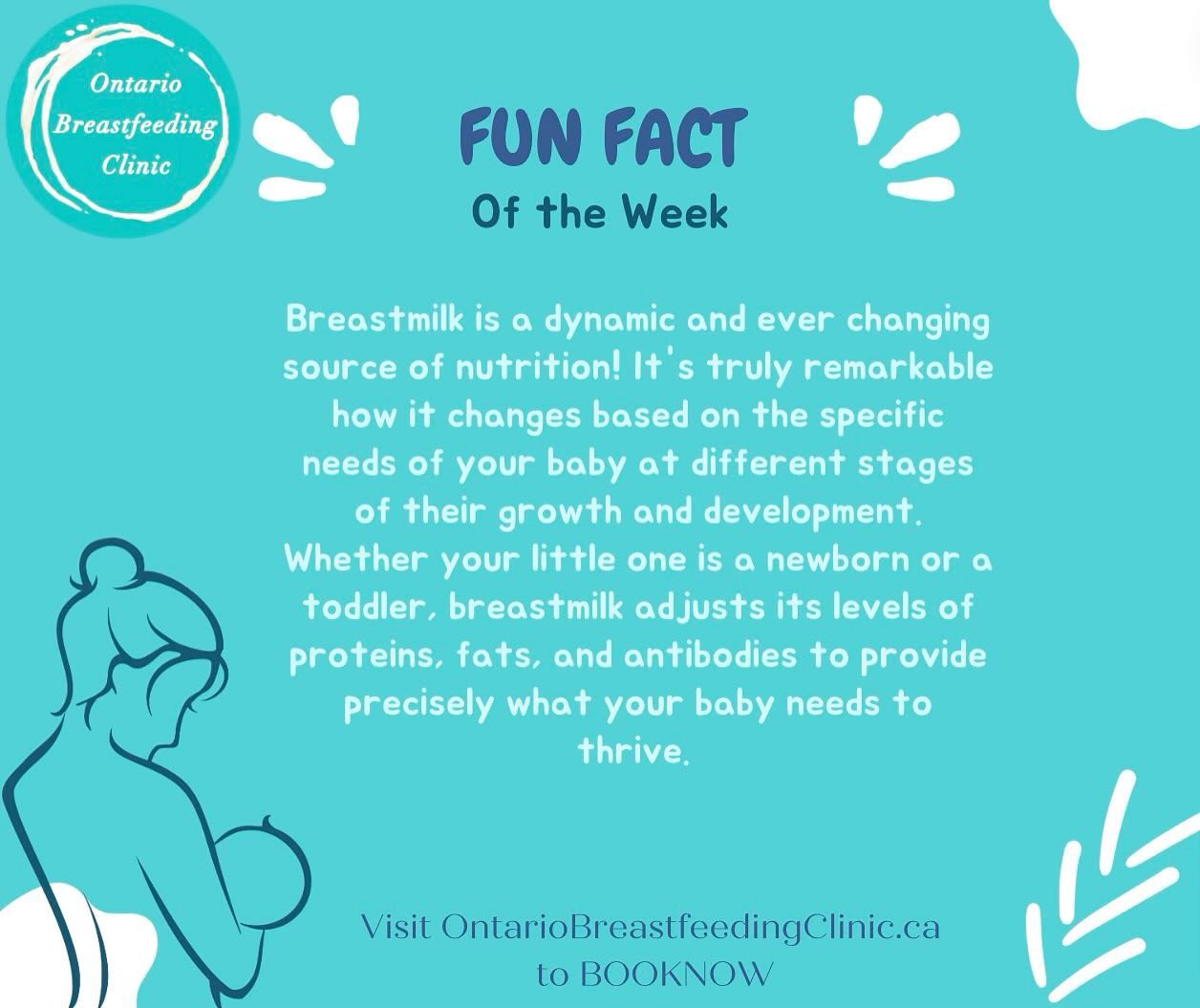 Want to learn more amazing facts about breastfeeding and get personalized support on your journey? Visit OntarioBreastfeedingClinic.ca to BOOK NOW! #breastfeedingfacts #babyhealth #ontariobreastfeedingclinic #parentingjourney