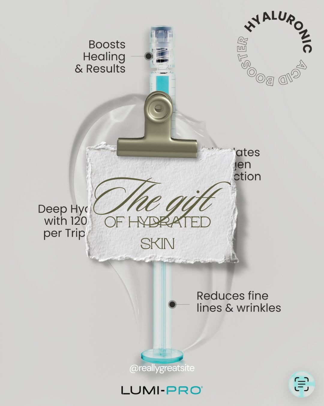 Why we love LumiPro
A huge 40mg of HYALURONIC ACID IN ONE TREATMENT.
Quick results, a healthy skin barrier, plump and glowing skin!
Book your treatment today and find out why this skin booster is our most popular one!