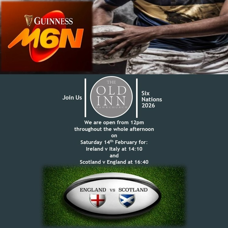 We will be open from 12pm all throughout the whole afternoon this coming Saturday 14th February for the Six Nations Rugby matches.
The perfect way to spend your Valentine's Day afternoon 😍
#sixnations #rugby #theoldinnpub #theoldinnhawkchurch #devonpub #villagelife #happyvaletinesday #valetinesday