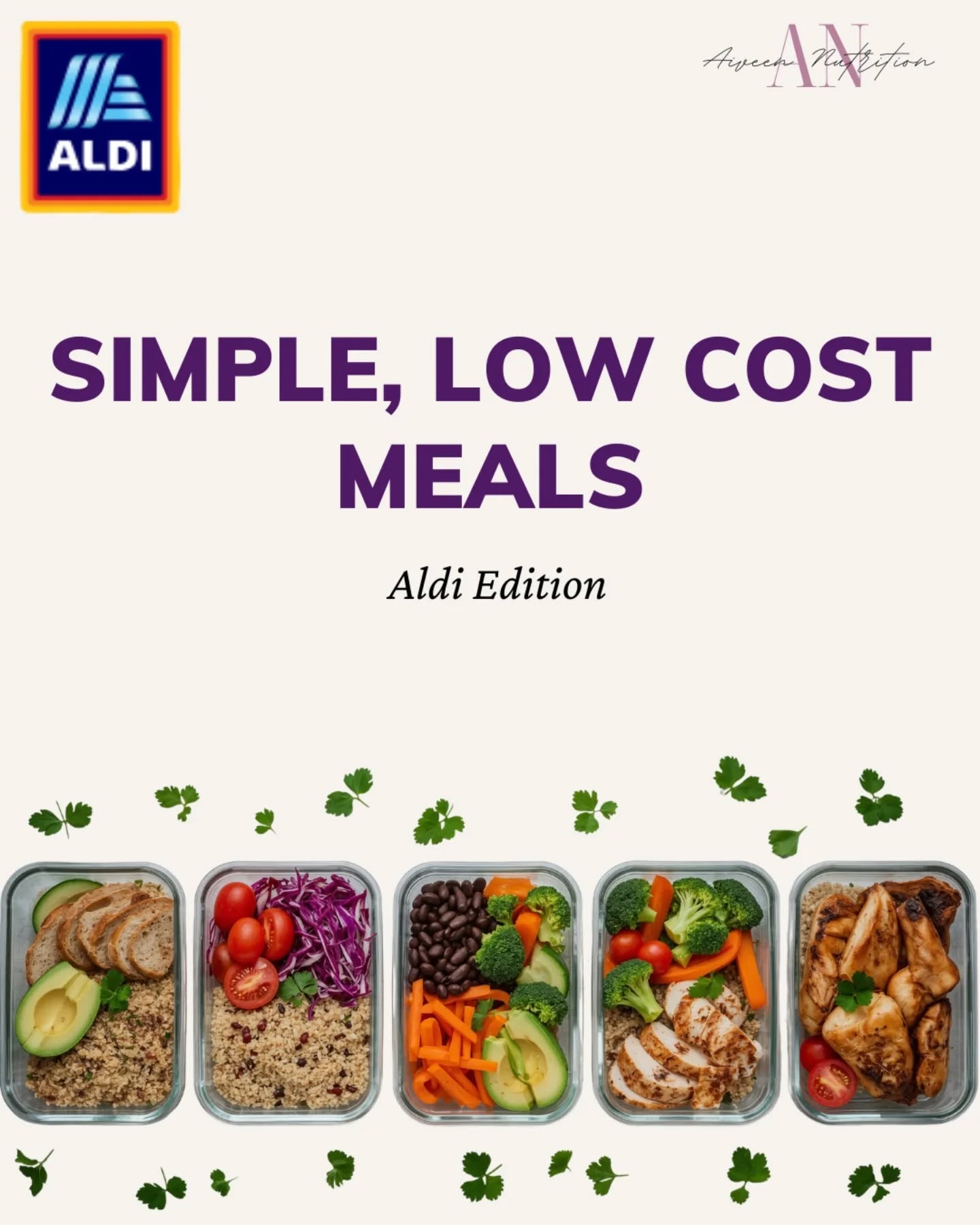 Simple, low-cost meal mini series: Aldi Edition ๐ต๐ก๐ด
Simple budget-friendly meals that require little cooking skills and fewer than 5 ingredients.๏ฟฝ
A healthy balanced diet can be achieved without 20 ingredient meal recipes and lots of cooking.๏ฟฝ
Save for your next budget shop! ๐
#mealideas #budgeteating #irishfood #mealprepideas
*The portion size of each meal is per serving e.g (100g chicken = 1 serving)