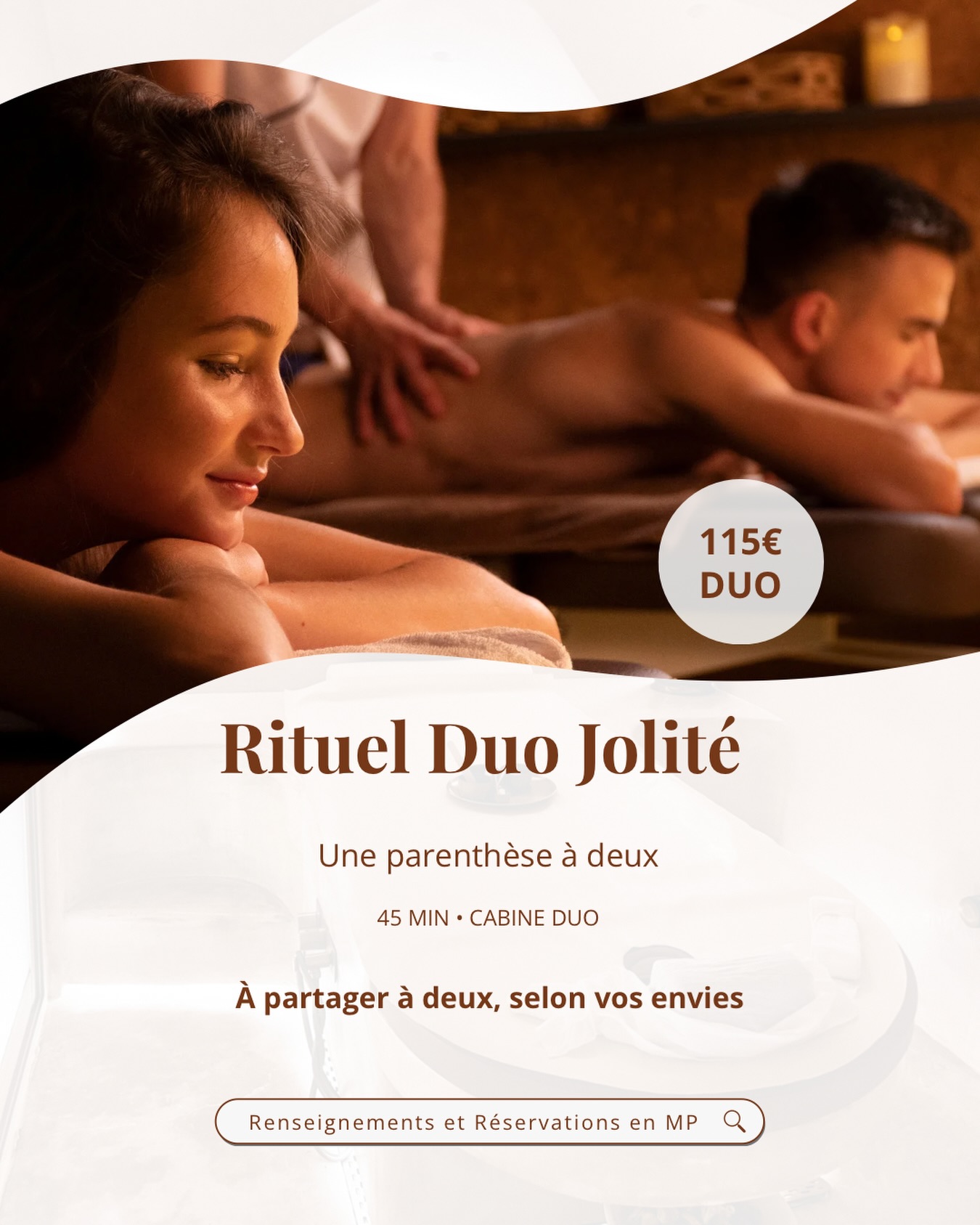💗 Rituel Duo Jolité
Une parenthèse à deux, pensée pour la Saint-Valentin…
et à partager à deux, selon vos envies.
45 minutes de massage en cabine duo,
dans l’atmosphère douce et enveloppante Jolité.
📩 Renseignements & réservations en message privé
#rituelàdeux #saintvalentin #momentadeux #massageduo #grenoble
👉 Avec qui partagerais-tu ce rituel ?