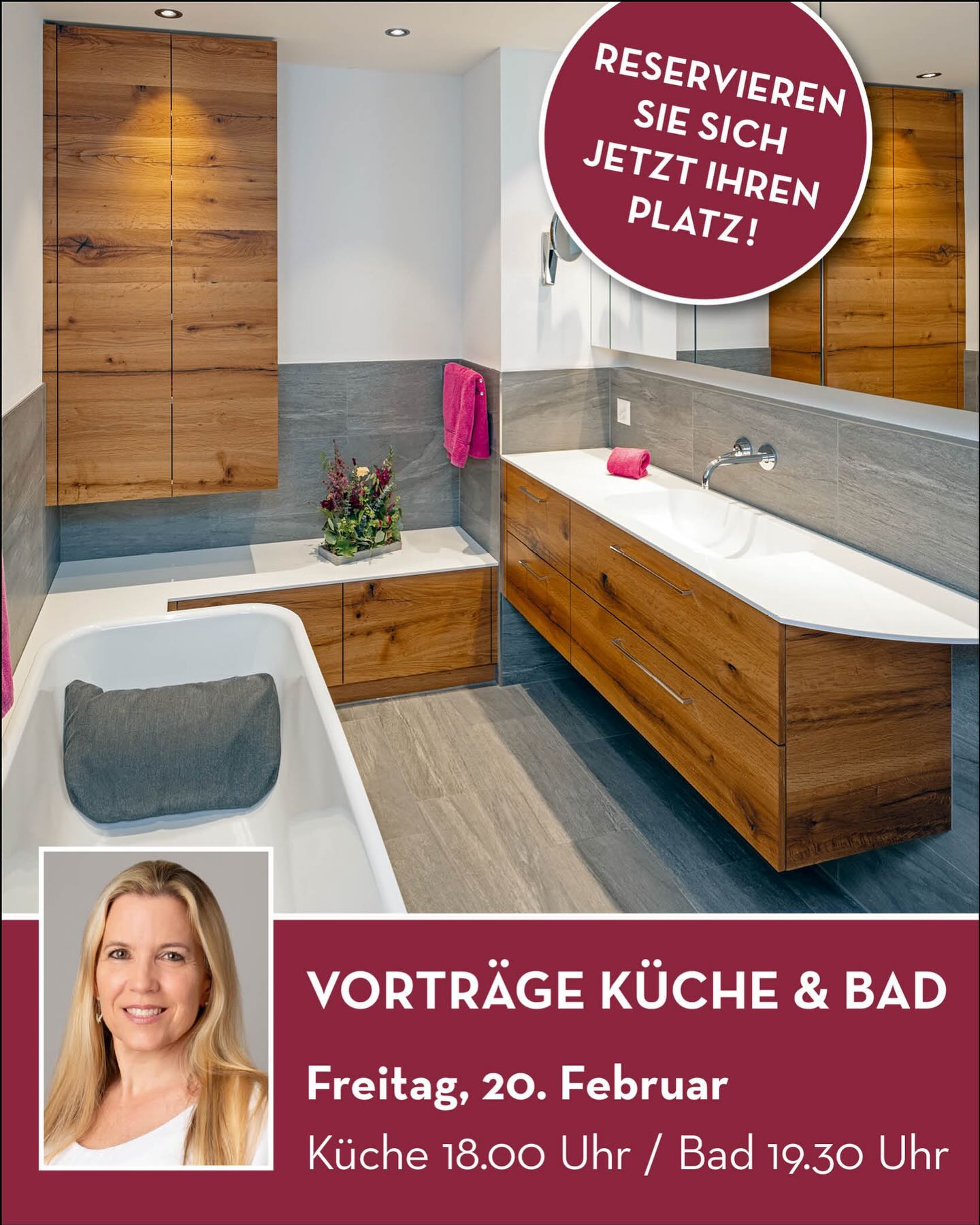 Am Freitag, 20. Februar 2026, lädt Andrea Ruepp zu einem Abend voller Ideen und Einblicke ein. Erfahre, worauf es bei der Planung von Küche und Bad wirklich ankommt, von der Materialwahl bis zur Raumwirkung.
Anmelden auf rueppschreinereiag.ch.