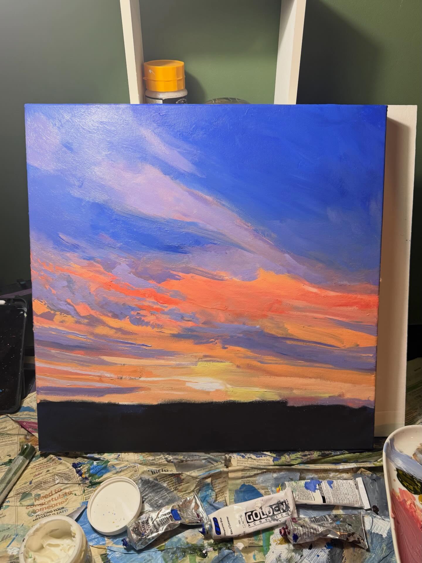 Ipswich Sunset - I loveeee sunsets in Suffolk, I am obsessed with skies and have FAR too many pictures of clouds on my phone, so it was time to get colourful and paint this beautiful sunset from Jan 2026.
Can’t wait for lighter evenings!
#suffolk #suffolkartist #suffolkart #sunset #sunsetart