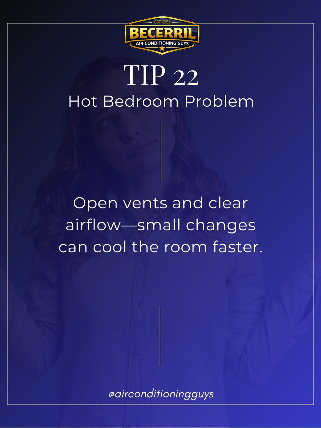 🛏️🔥 Hot bedroom problem? Open vents and clear airflow—small changes can cool the room faster. 🔁 Share this.
#ElCentro #ImperialValley #ComfortTips #HVAC #Homeowners #chulavista #acguys