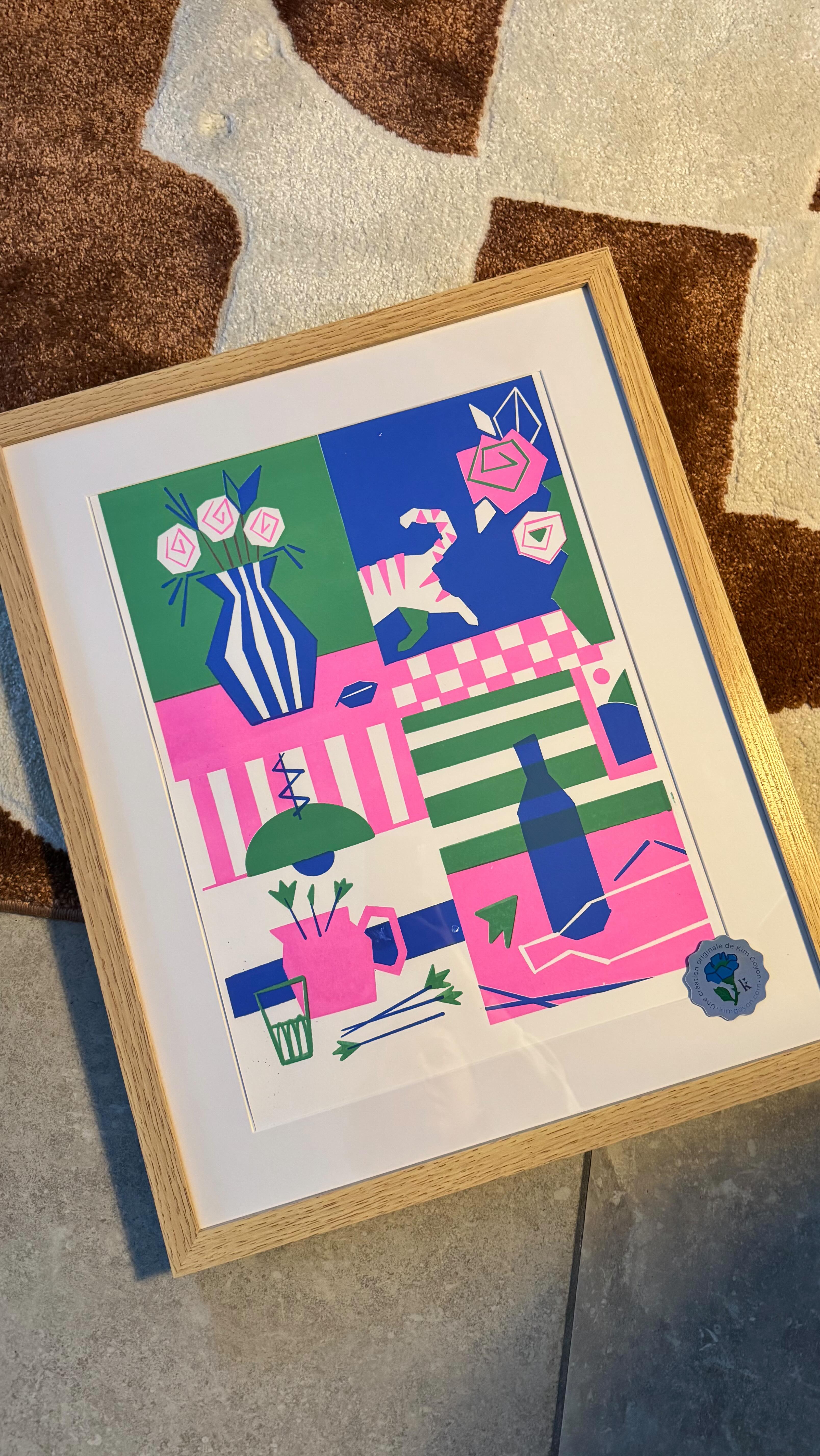 En moins de 24h le projet est réalisé 😄 petite immersion dans mon flot créatif 💕#serigraphie #graphicdesign #dessin