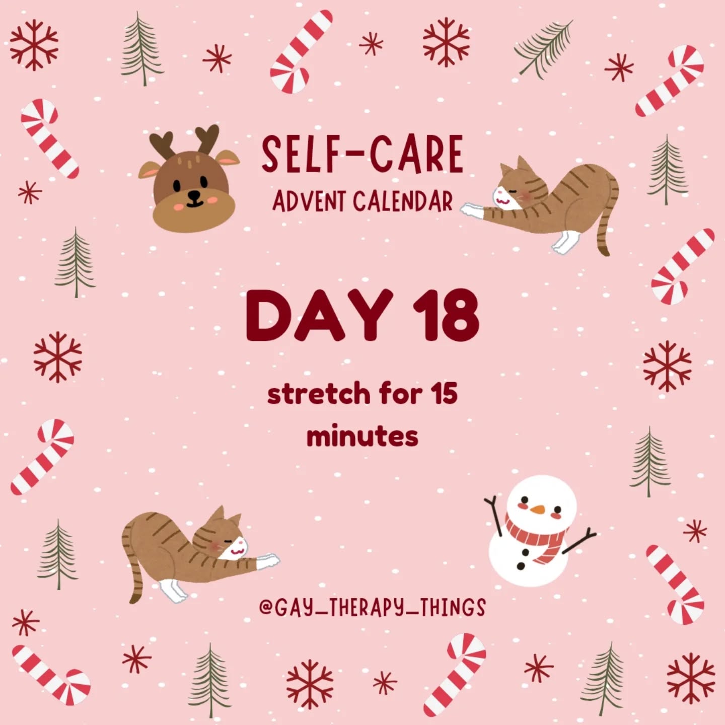 It's the final day of #adventselfcare , so I decided to do something special: I recorded a 15 minute gentle flow to guide you on this last day!
I'm posting late bc of tech issues, but I'm so proud of myself for keeping up with this project! Check out my reels for the companion video to this. (It won't let me upload the video, so check out my tiktok for the companion guided practice).
Let me know if you'd like me to post more stuff like this, or maybe upload it to YouTube???
Merry Christmas, Happy Hanukkah, Happy Holidays, etc.!