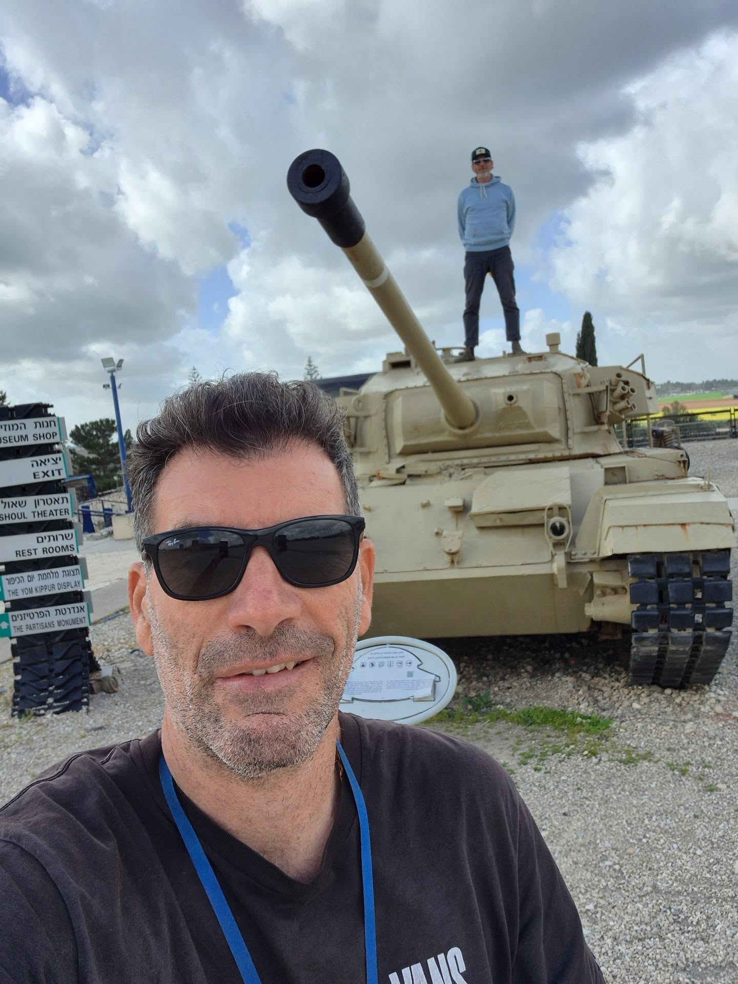 Philip is back in Israel and we went touring together for 2 days
On day 1 we drove on the way from Tel Aviv to Jerusalem and stopped the tanks memorial in Latrun, visited the amazing Stalactites cave in Beit Shemesh, had humus and Falafel for lunch in Abu Gosh and visited Brother Olivier at the Monastery in Abu Gosh.
Night out in Jerusalem with Kurdish dinner, and day 2 exploring Temple Mount and the Montefiore Windmill in Jerusalem.
Great tours with a great travel companion.