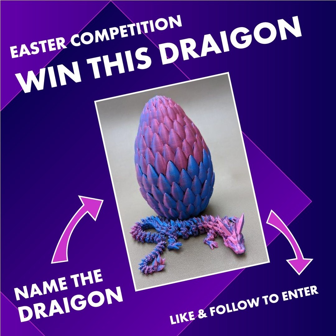 🌟🐉 Easter Dragon & Egg Giveaway! 🐉🌟
We’re giving away an enchanting Dragon and Dragon Egg to kick off your magical journey this Easter. 🌈🥚
Enter Now:
👍 Like this post.
➕ Follow our page.
💬 Comment with what you'd name your dragon and why - let your imagination soar!
Double Your Chances - Enter on the website - https://www.draigonsden.com/competition 🌍
Competition closes on 4th April, winner revealed on 5th April!
Embark on an adventure this Easter with Draigons Den. 🚀
#WinADragon #Easter #competition #win #giveaway